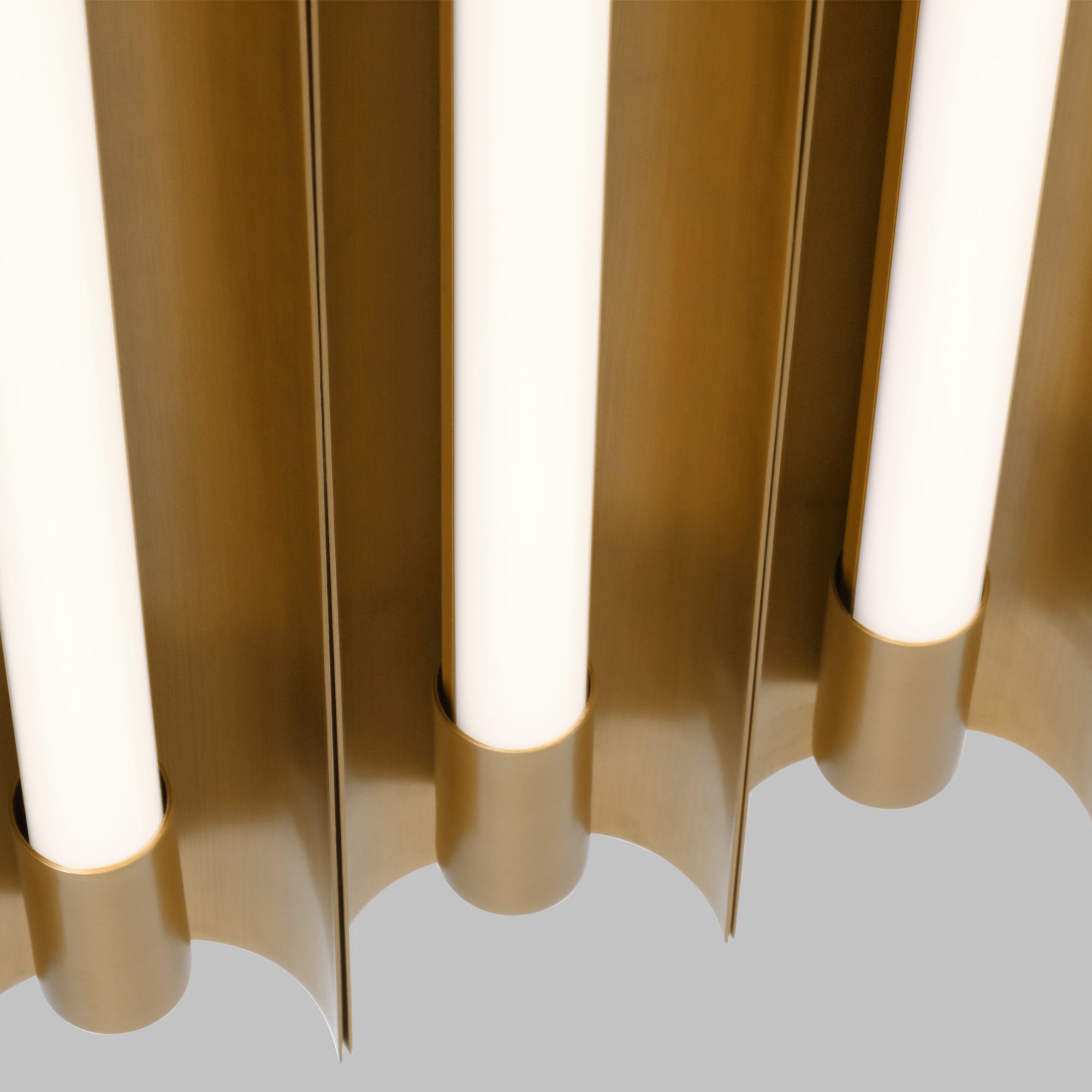 Kelly Wearstler Carson Five Light Flush Mount in Burnished Brass