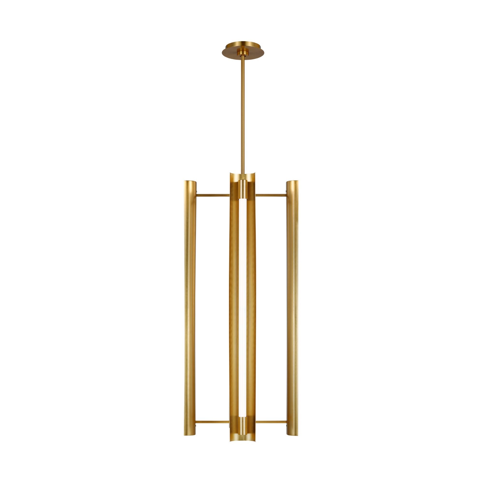 Kelly Wearstler Carson Four Light Tall Pendant in Burnished Brass