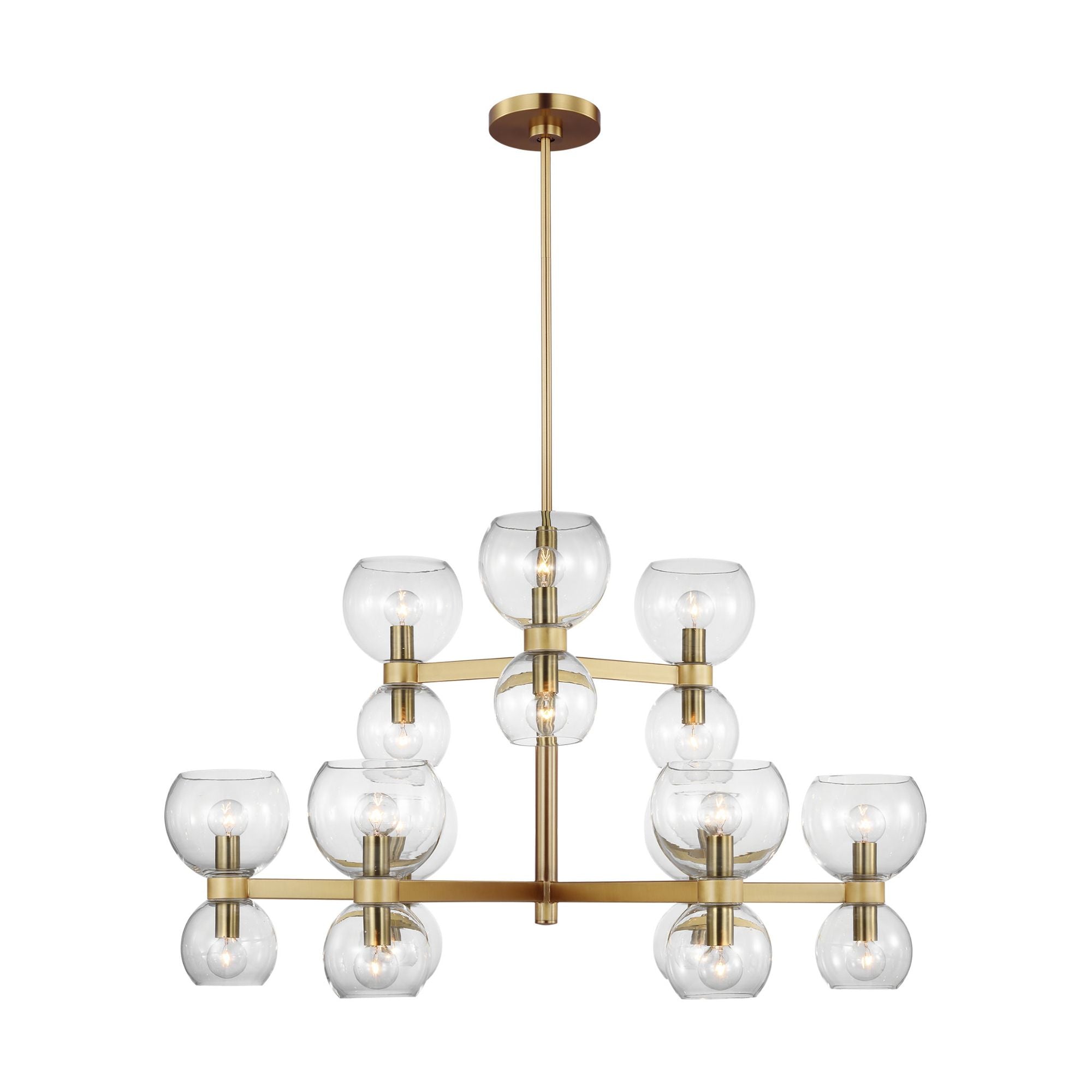 kate spade new york Londyn Medium Chandelier in Burnished Brass with Clear Glass