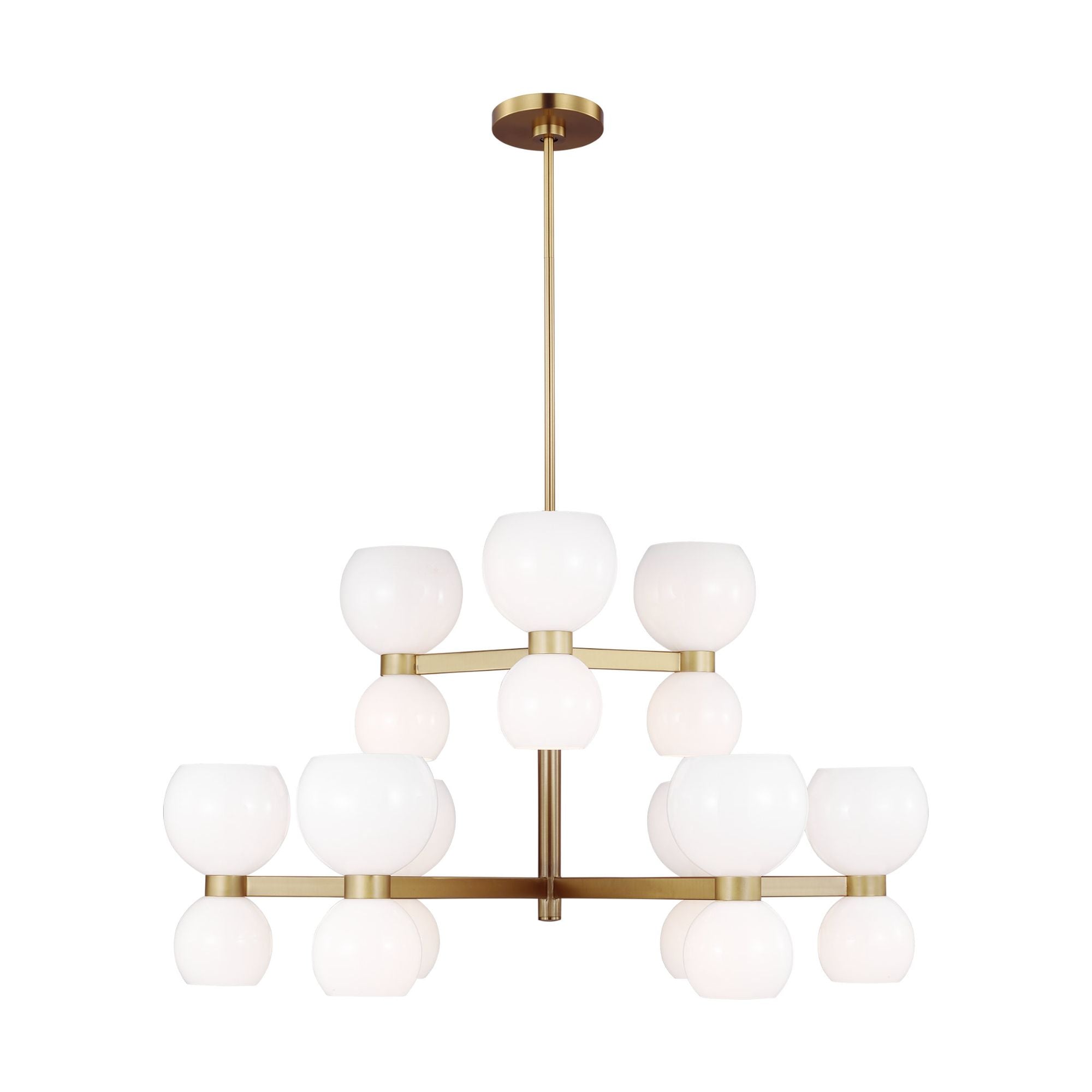 kate spade new york Londyn Medium Chandelier in Burnished Brass with Milk White Glass