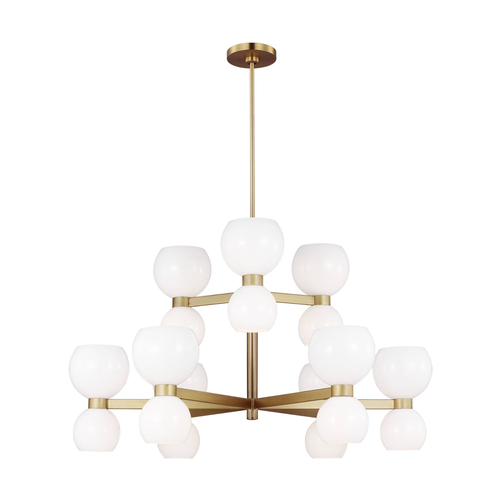 kate spade new york Londyn Medium Chandelier in Burnished Brass with Milk White Glass