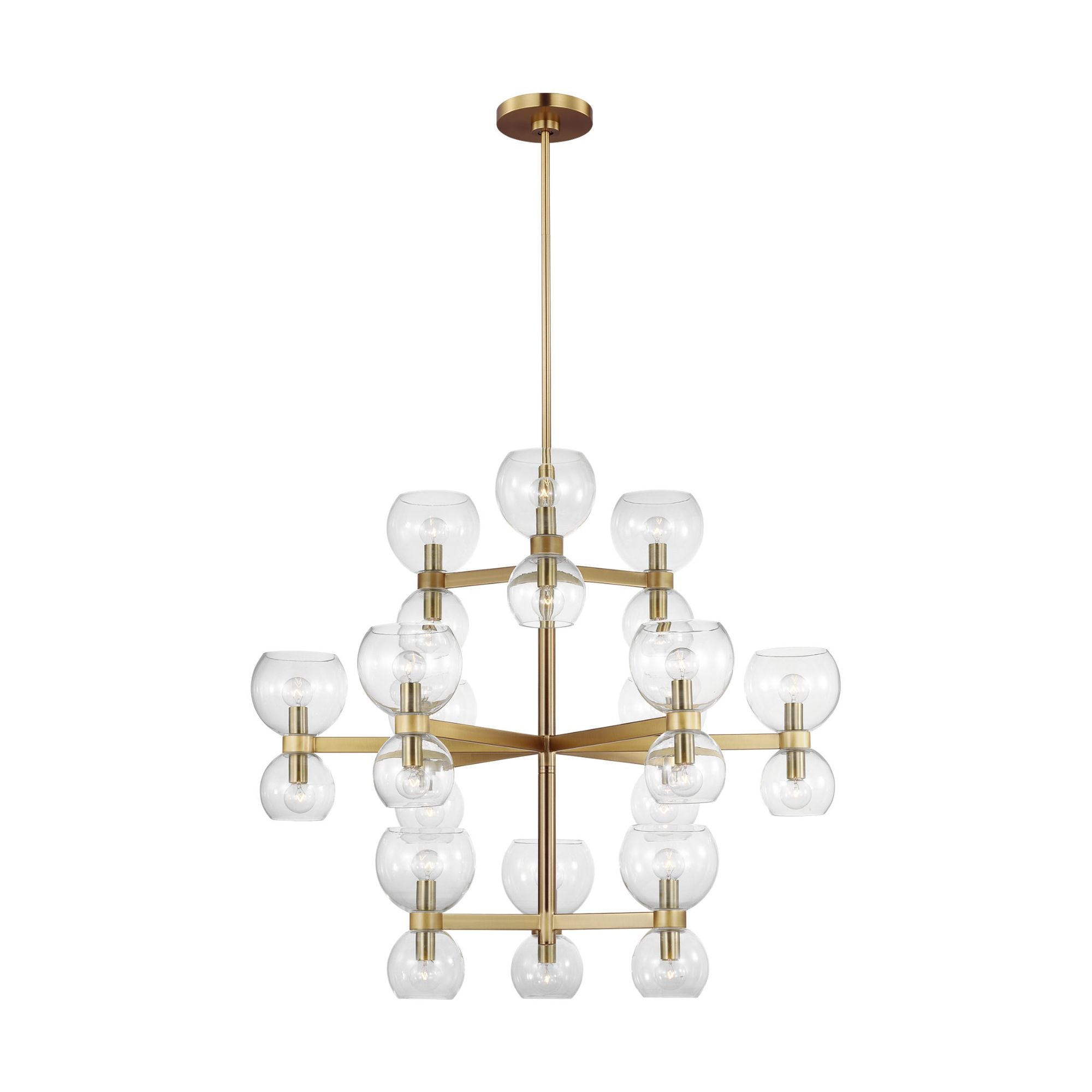 kate spade new york Londyn Large Chandelier in Burnished Brass with Clear Glass