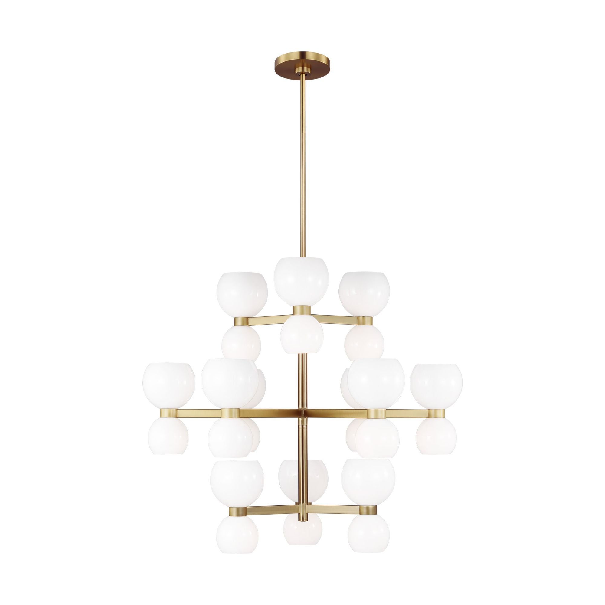 kate spade new york Londyn Large Chandelier in Burnished Brass with Milk White Glass