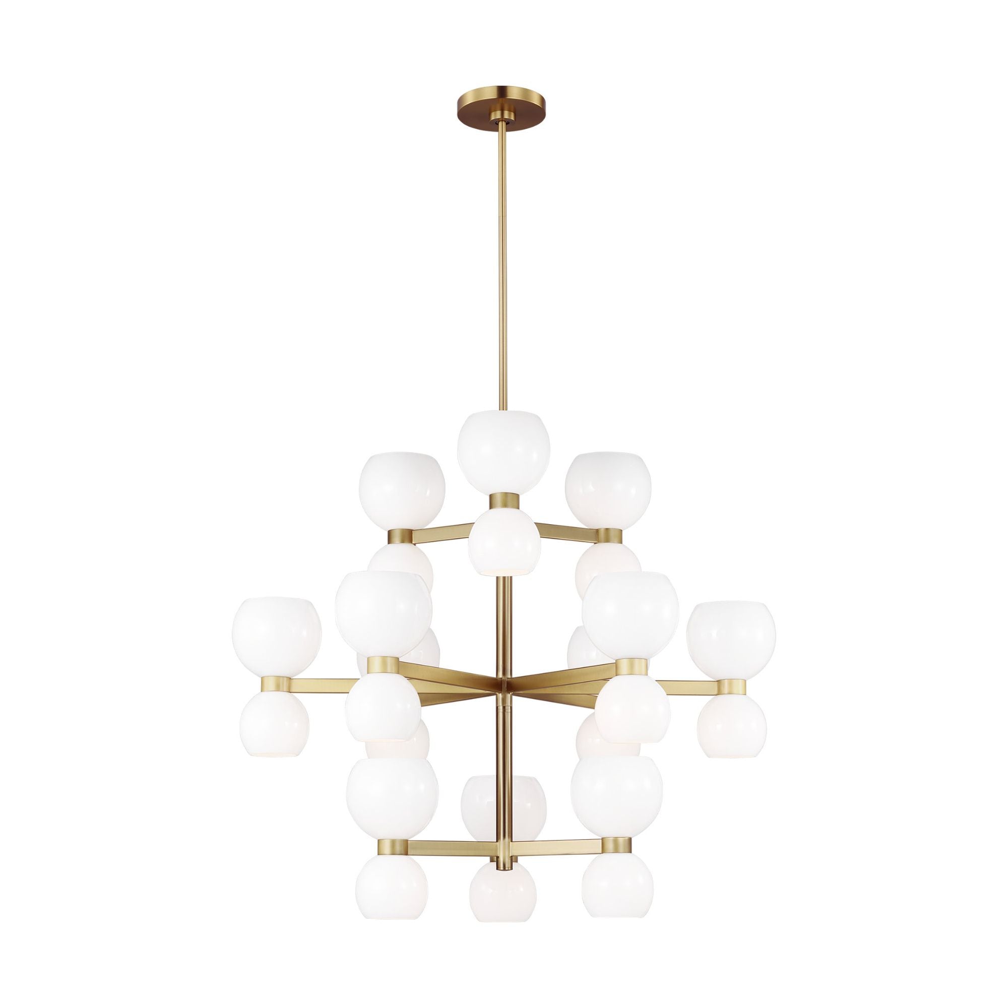 kate spade new york Londyn Large Chandelier in Burnished Brass with Milk White Glass