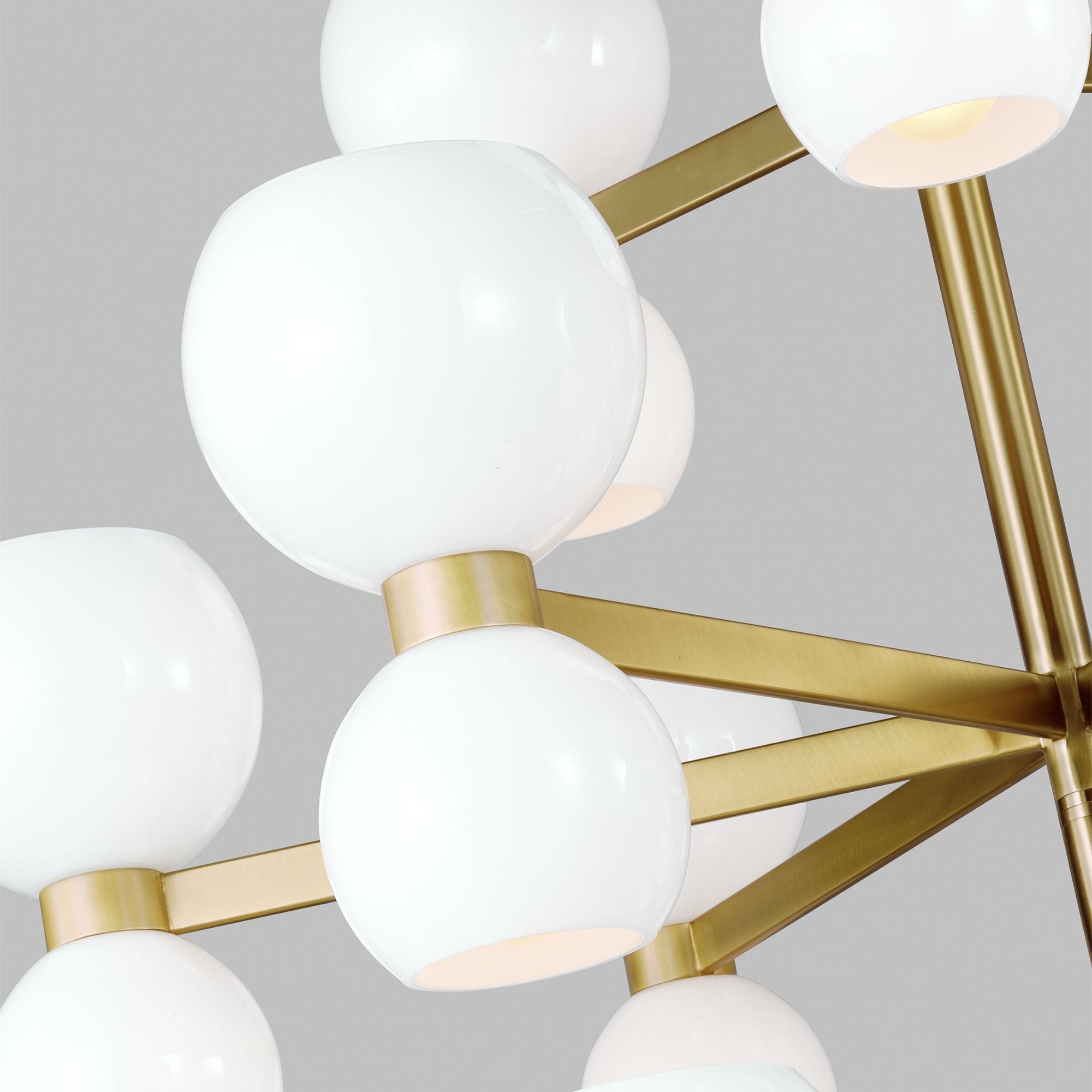 kate spade new york Londyn Large Chandelier in Burnished Brass with Milk White Glass