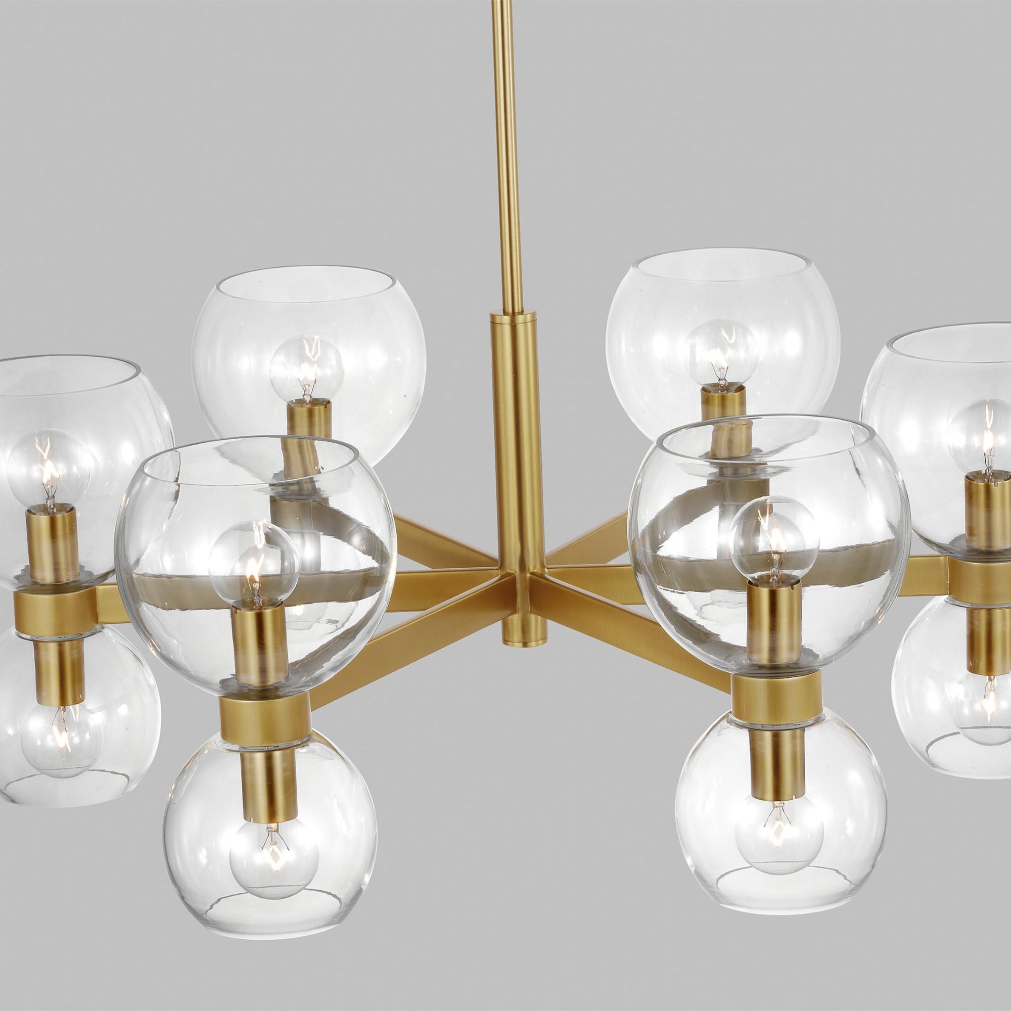 kate spade new york Londyn Small Chandelier in Burnished Brass with Clear Glass