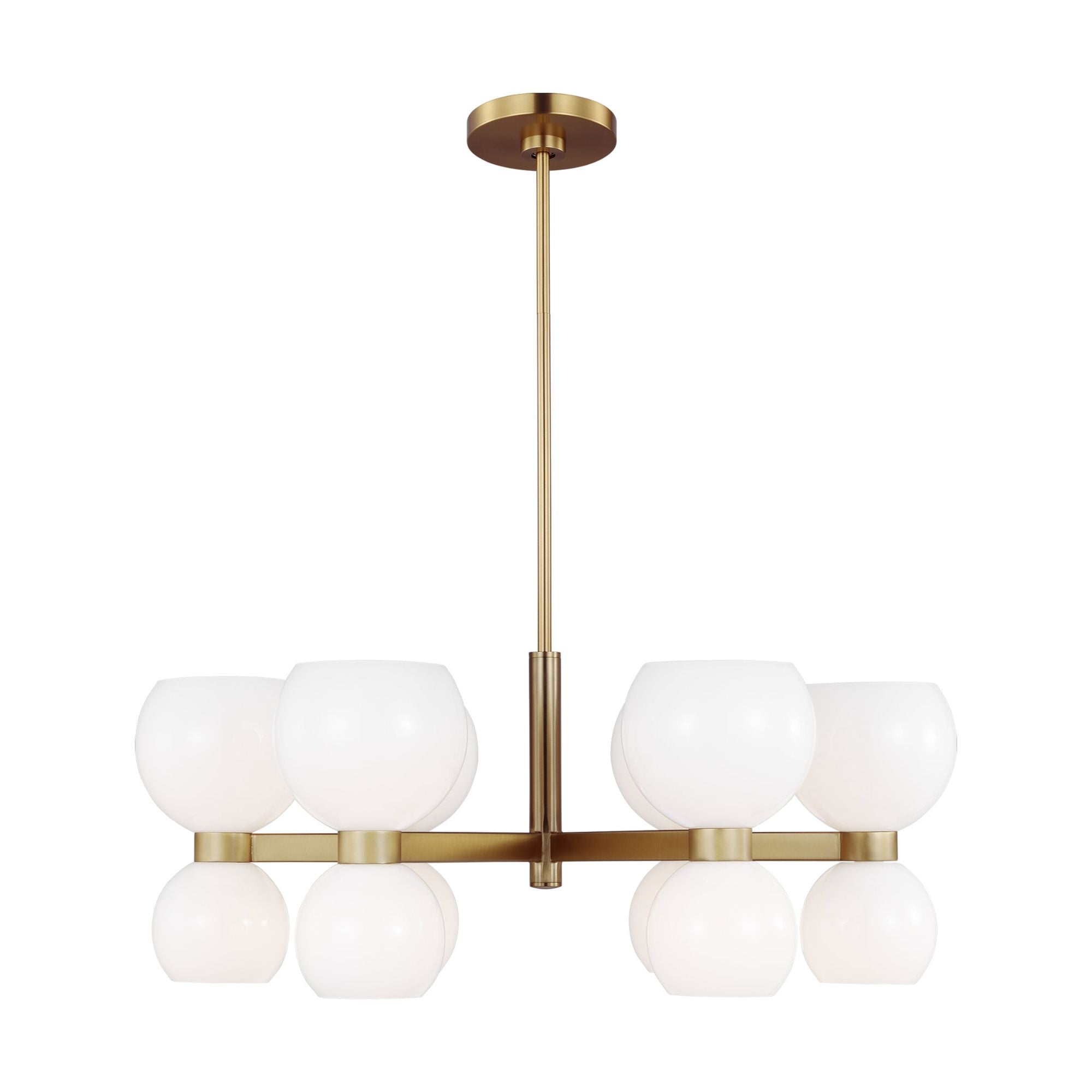 kate spade new york Londyn Small Chandelier in Burnished Brass with Milk White Glass