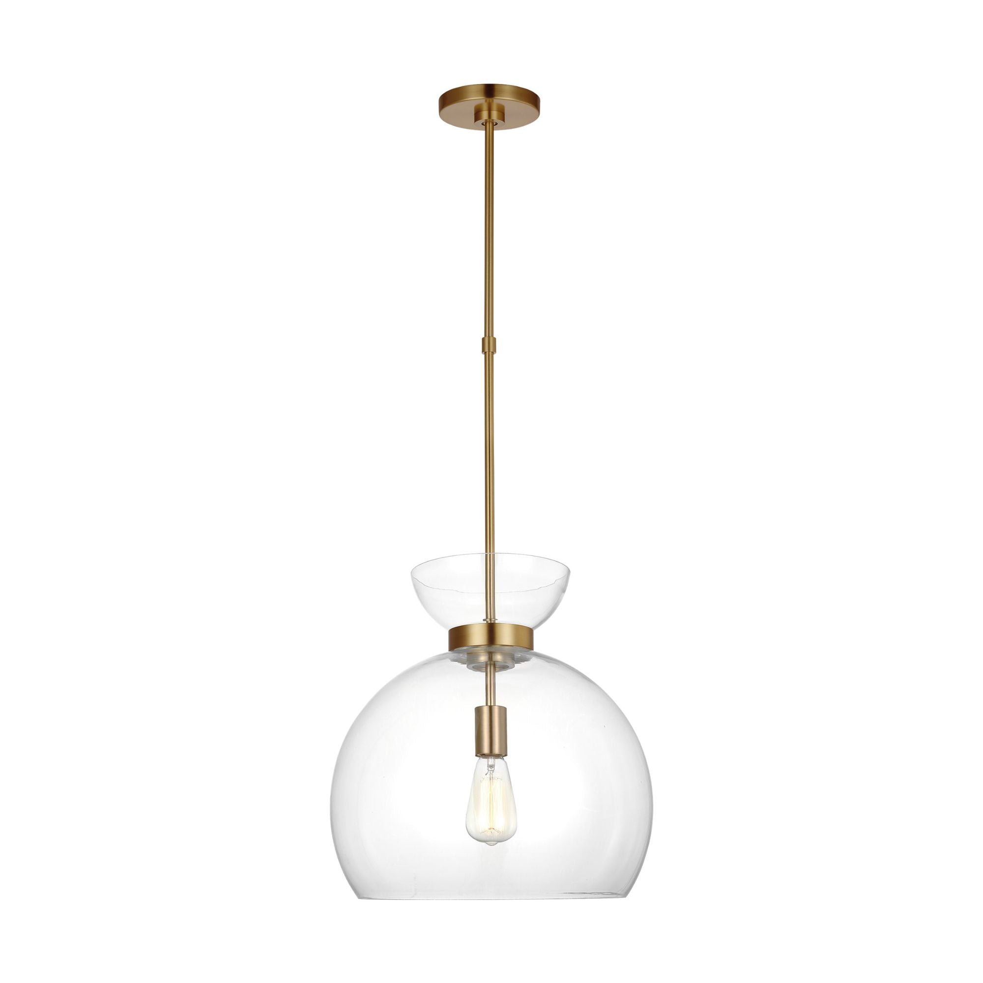 kate spade new york Londyn Round Pendant in Burnished Brass with Clear Glass
