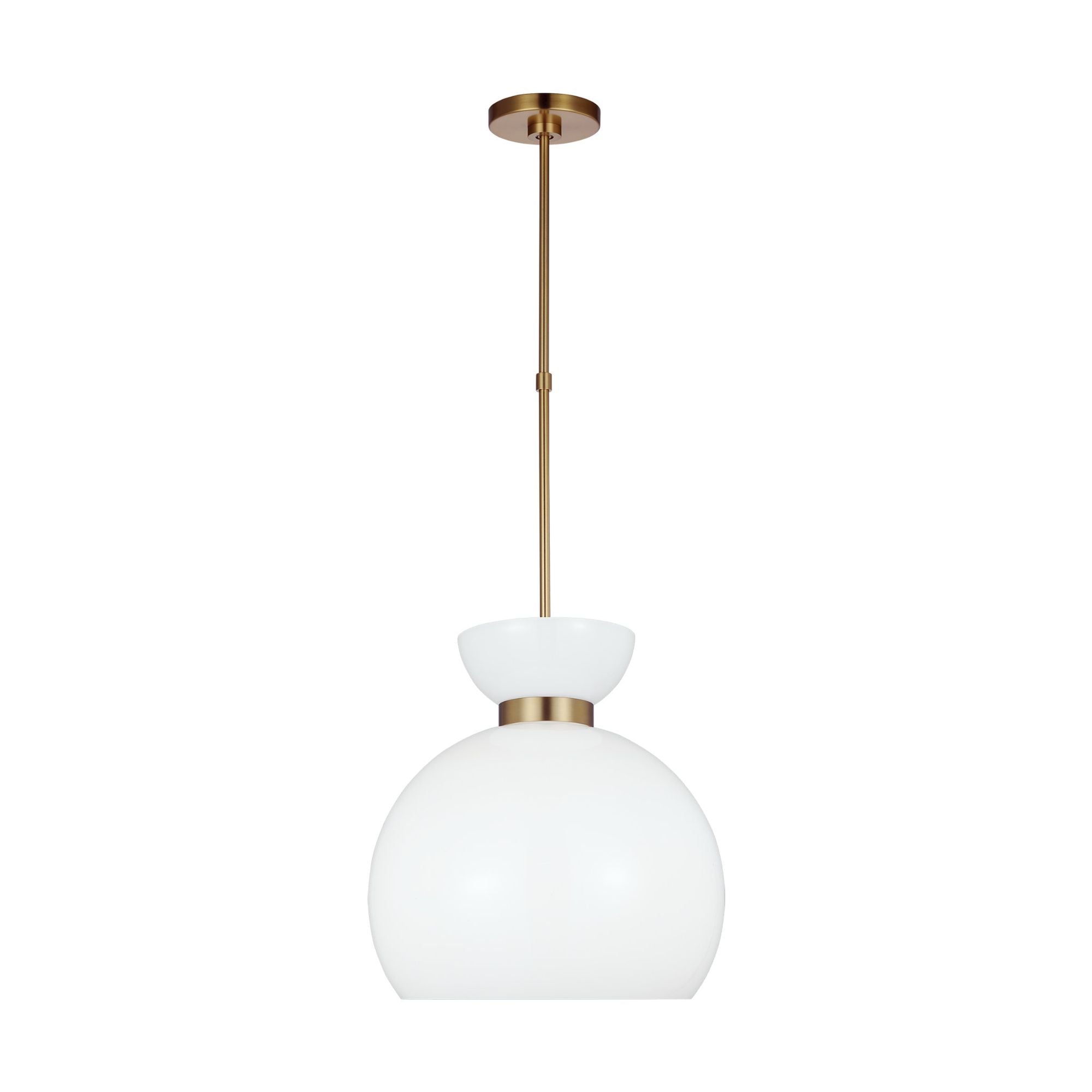 kate spade new york Londyn Round Pendant in Burnished Brass with Milk White Glass