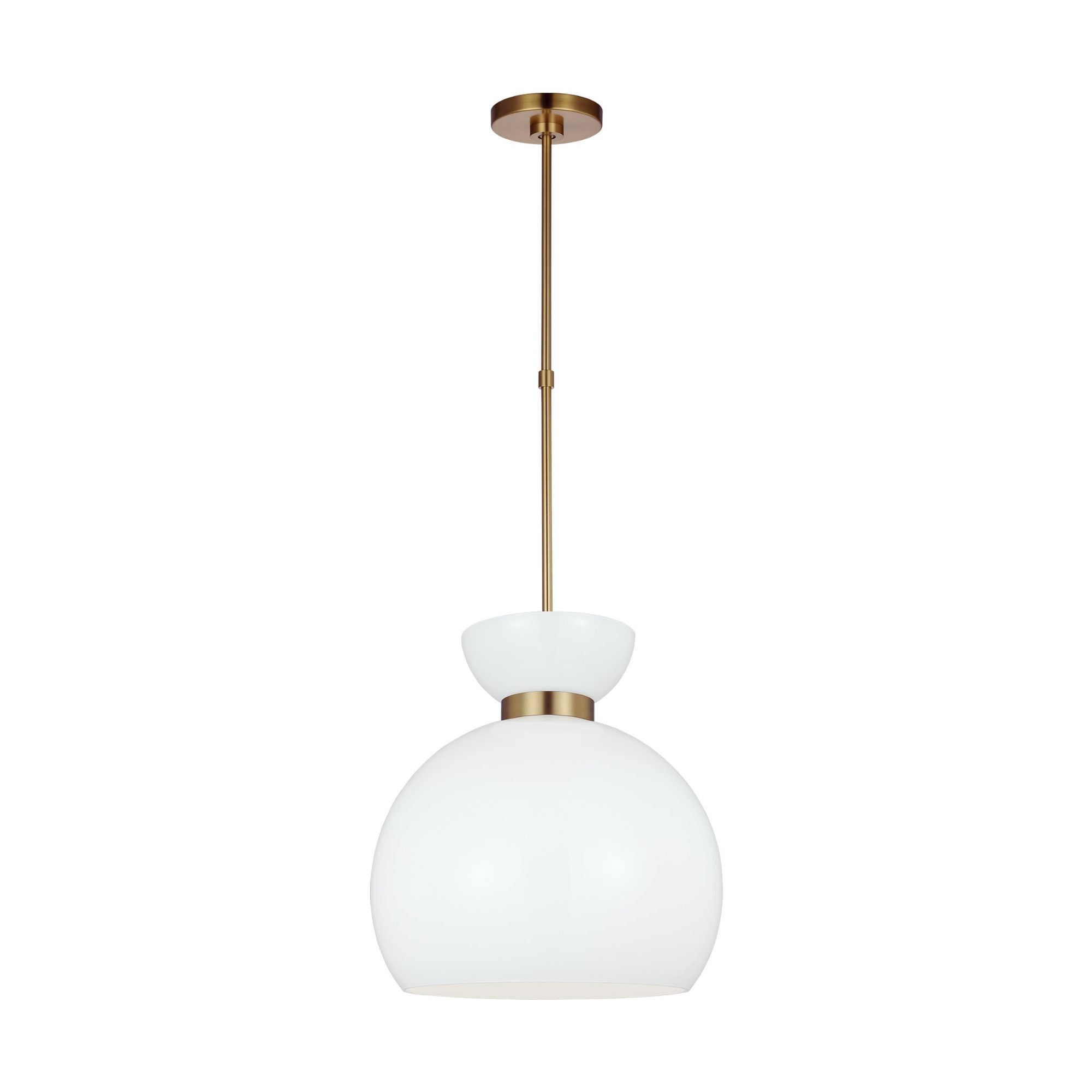kate spade new york Londyn Round Pendant in Burnished Brass with Milk White Glass