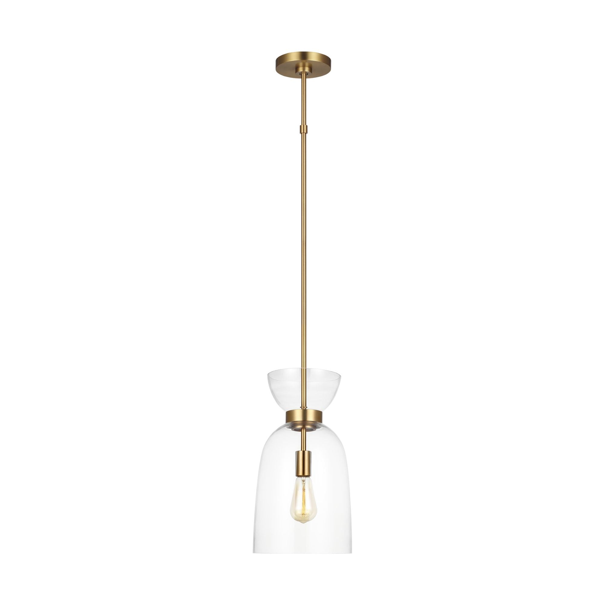 kate spade new york Londyn Tall Pendant in Burnished Brass with Clear Glass