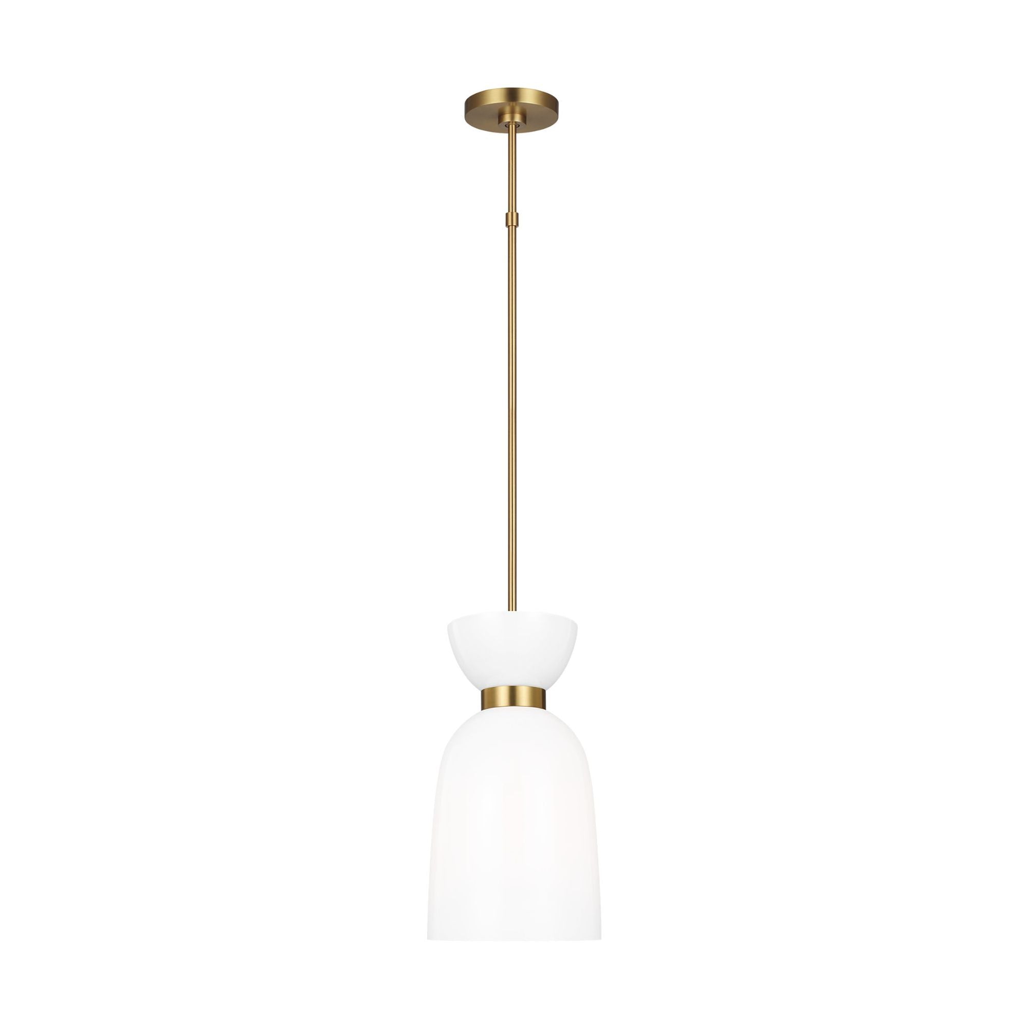 kate spade new york Londyn Tall Pendant in Burnished Brass with Milk White Glass
