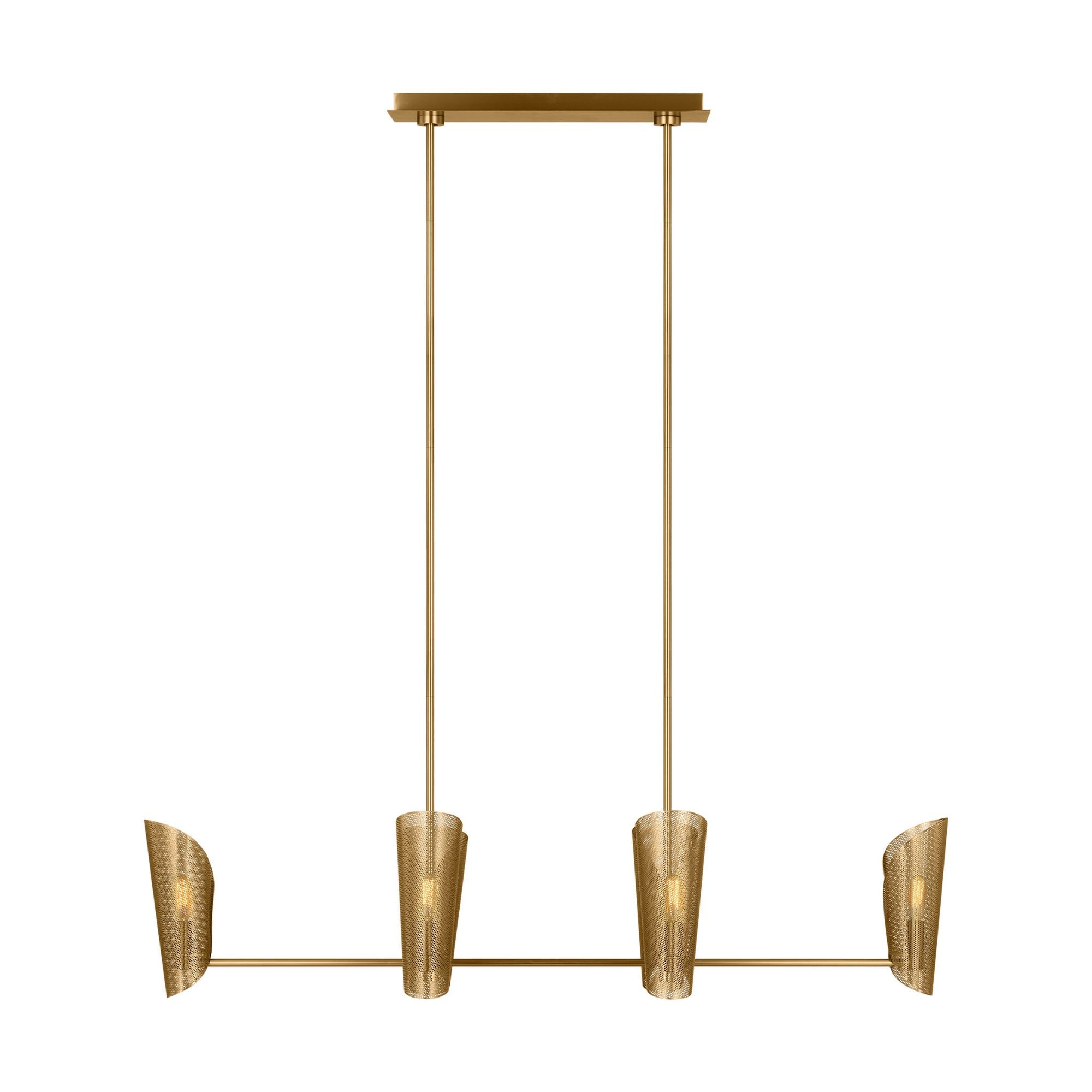 Christiane Lemieux Plivot Large Linear Chandelier in Burnished Brass