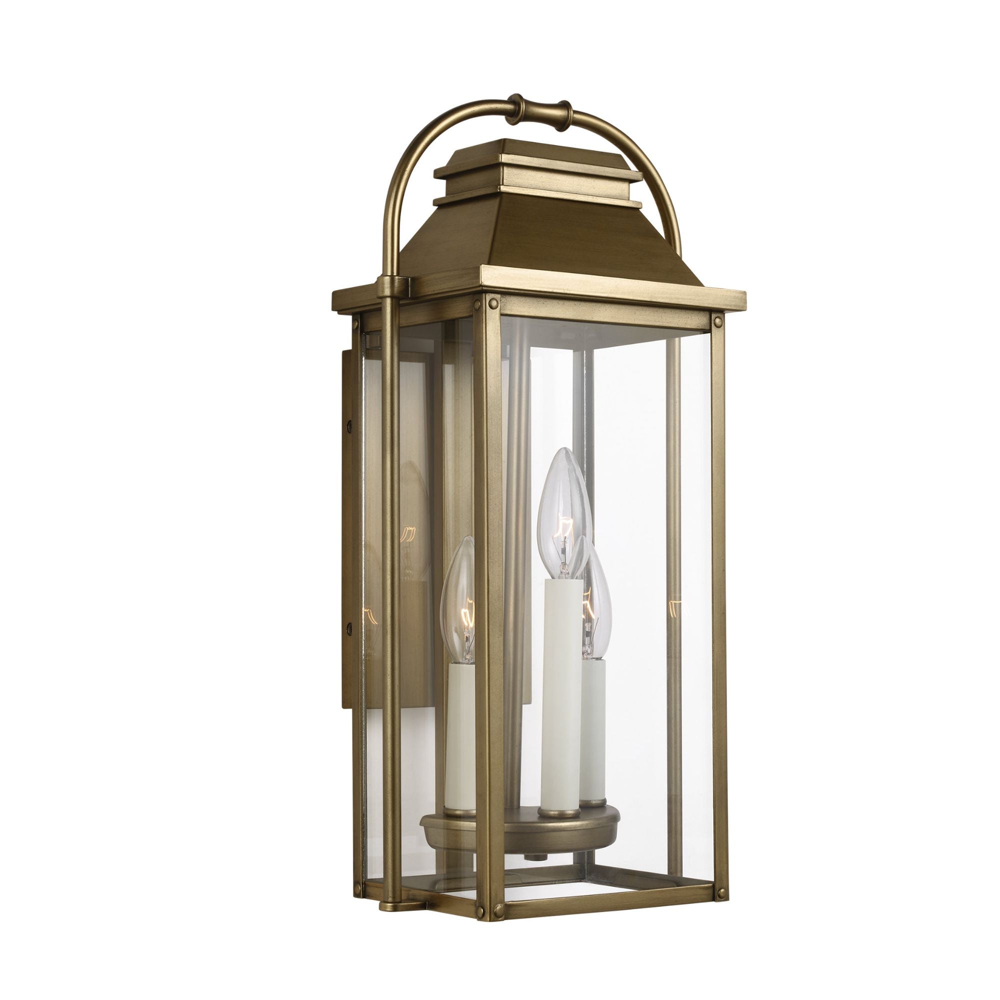 Sean Lavin Wellsworth Small Lantern in Painted Distressed Brass