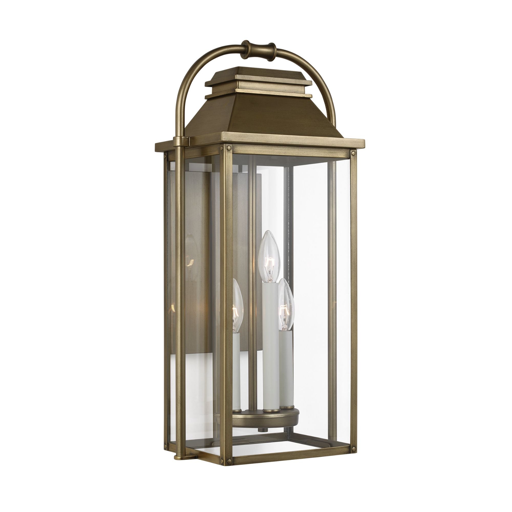Sean Lavin Wellsworth Medium Lantern in Painted Distressed Brass