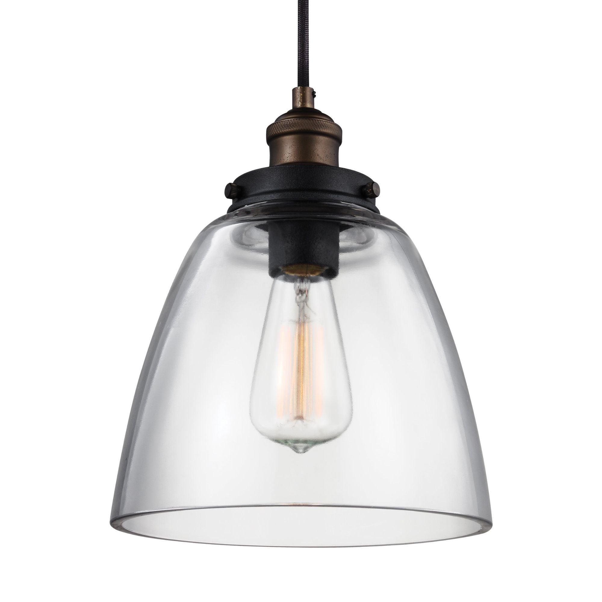 Sean Lavin Baskin Dome Pendant in Painted Aged Brass / Dark Weathered Zinc