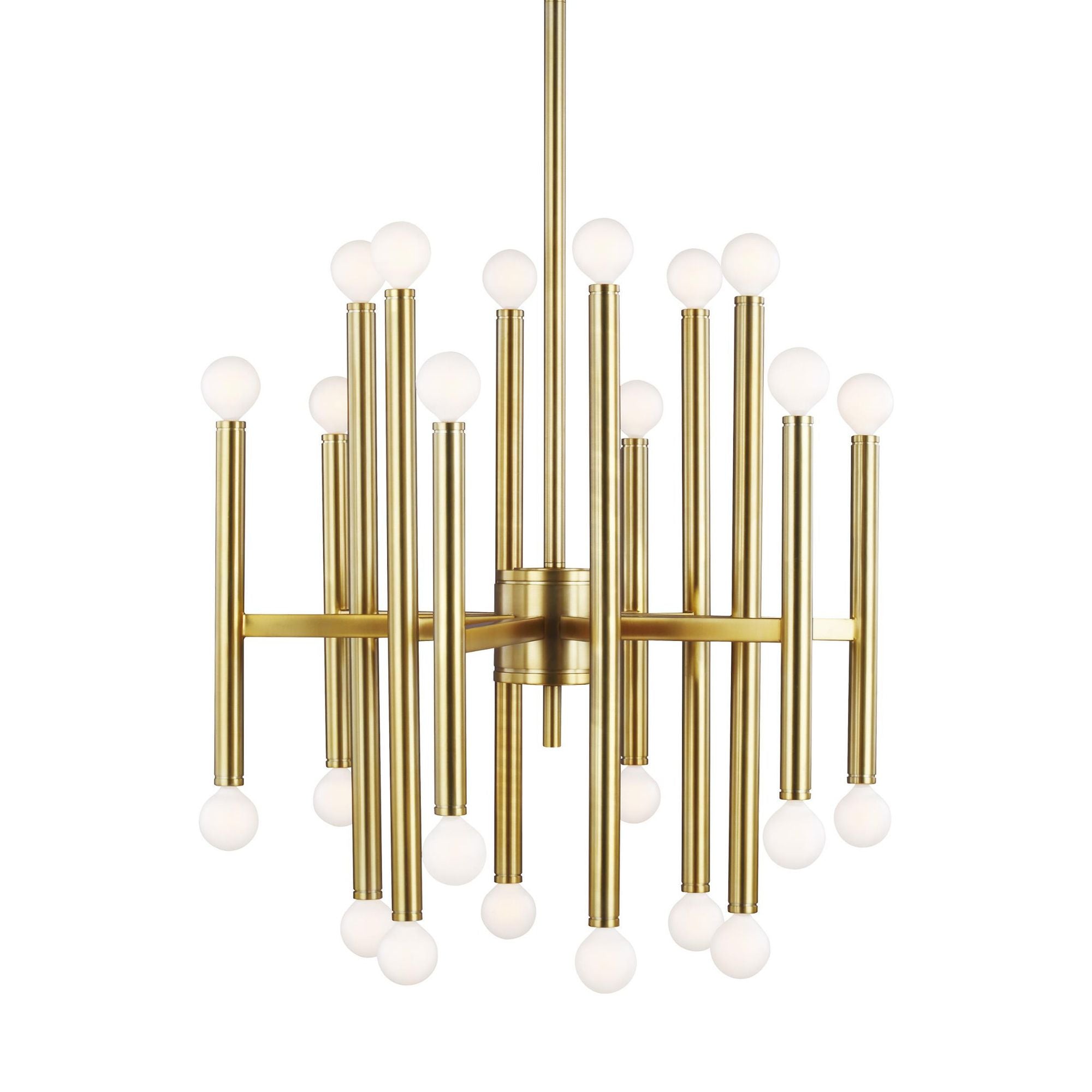 Thomas O'Brien Beckham Modern Medium Chandelier in Burnished Brass