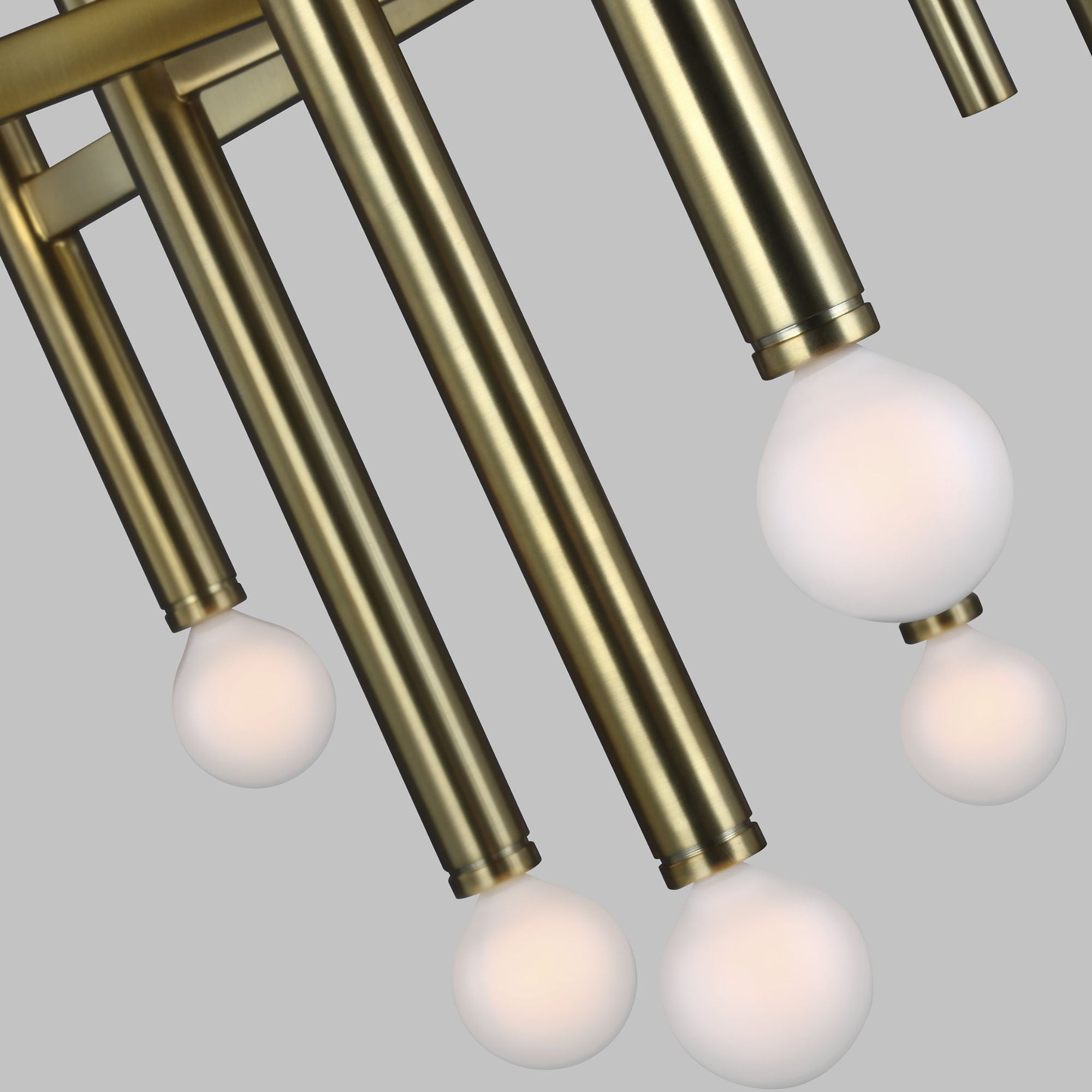 Thomas O'Brien Beckham Modern Large Chandelier in Burnished Brass