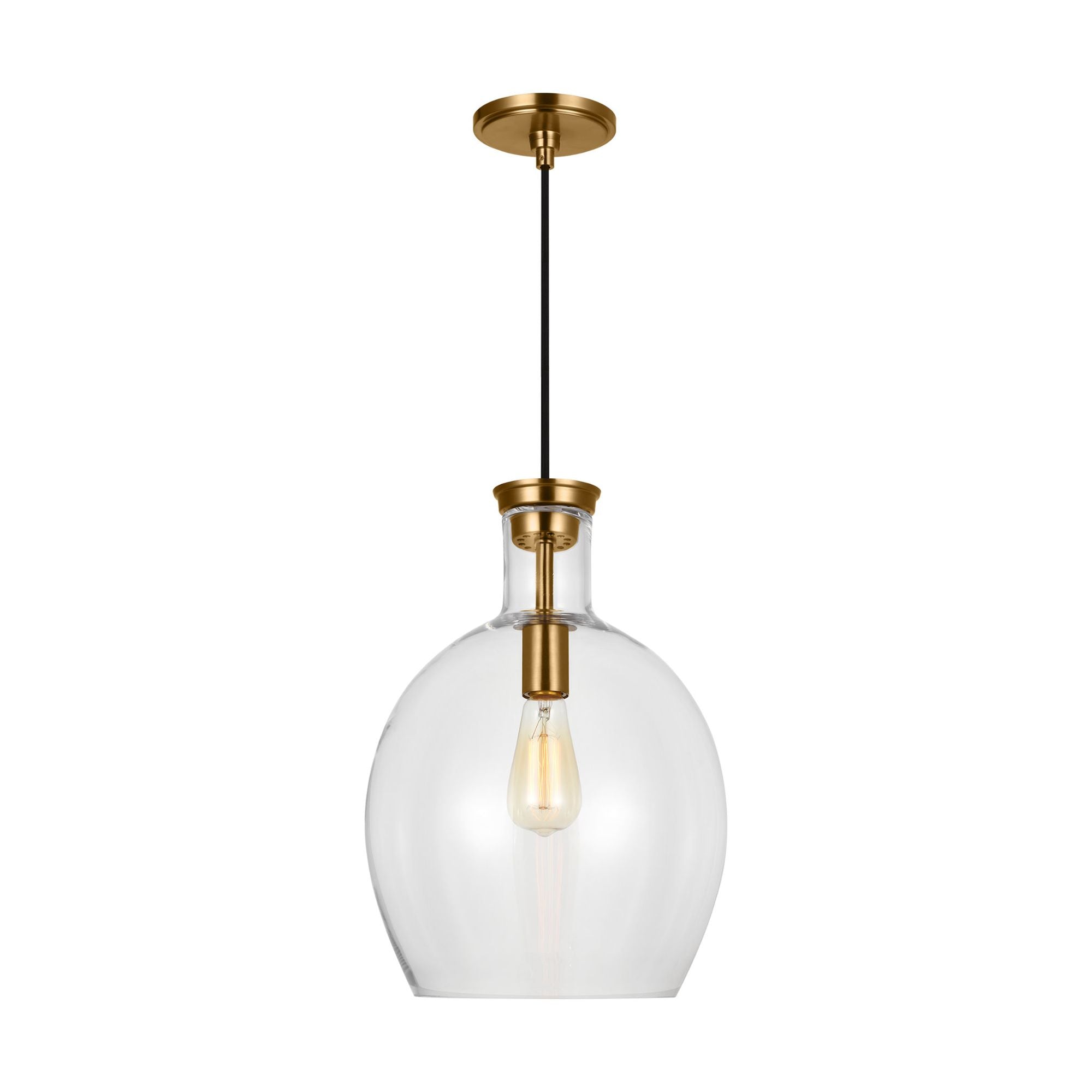 Thomas O'Brien Vaso Medium Pendant in Burnished Brass
