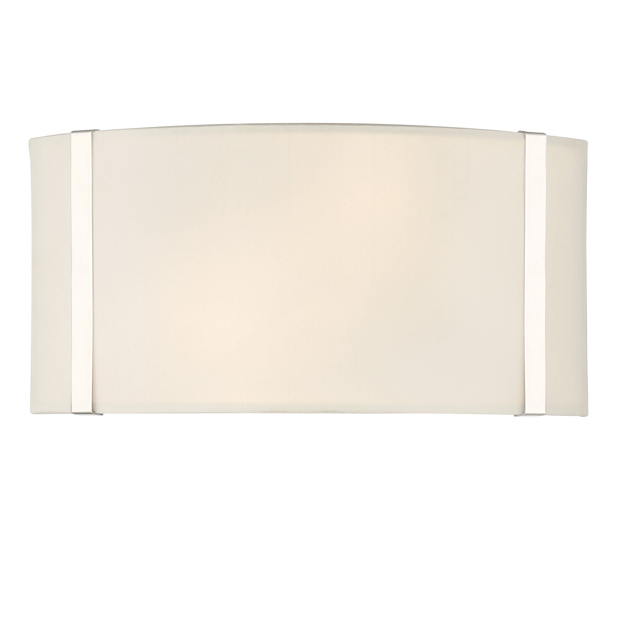 Fulton 2 Light Polished Nickel Sconce Silk Shade 13"W x 6.25"H x 4"D