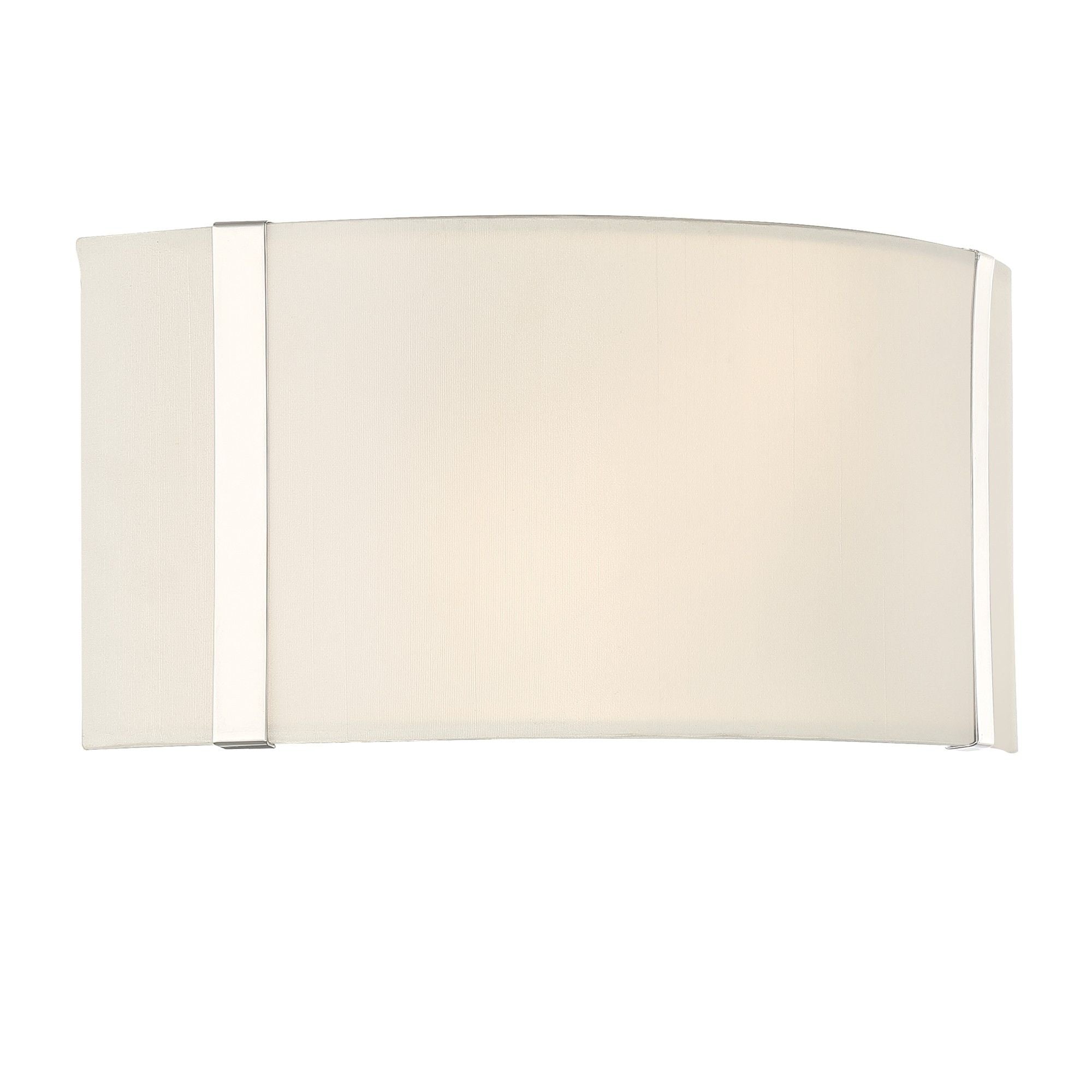 Fulton 2 Light Polished Nickel Sconce Silk Shade 13"W x 6.25"H x 4"D
