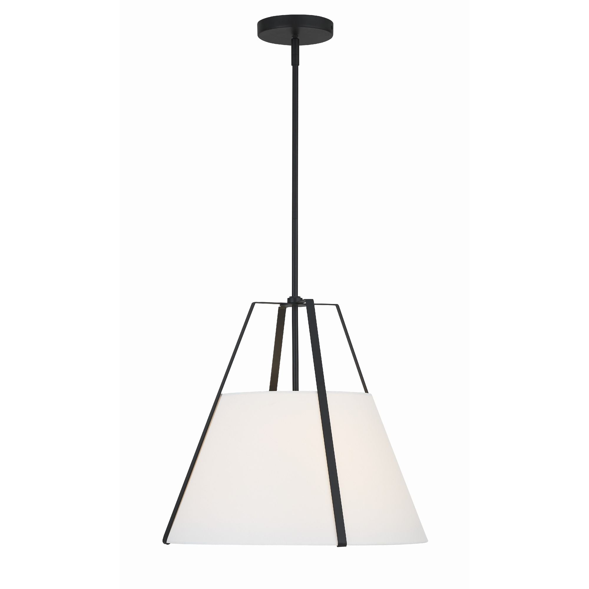 Fulton 3 Light Black Pendant Silk Shade 20"W x 18.5"H x 20"D
