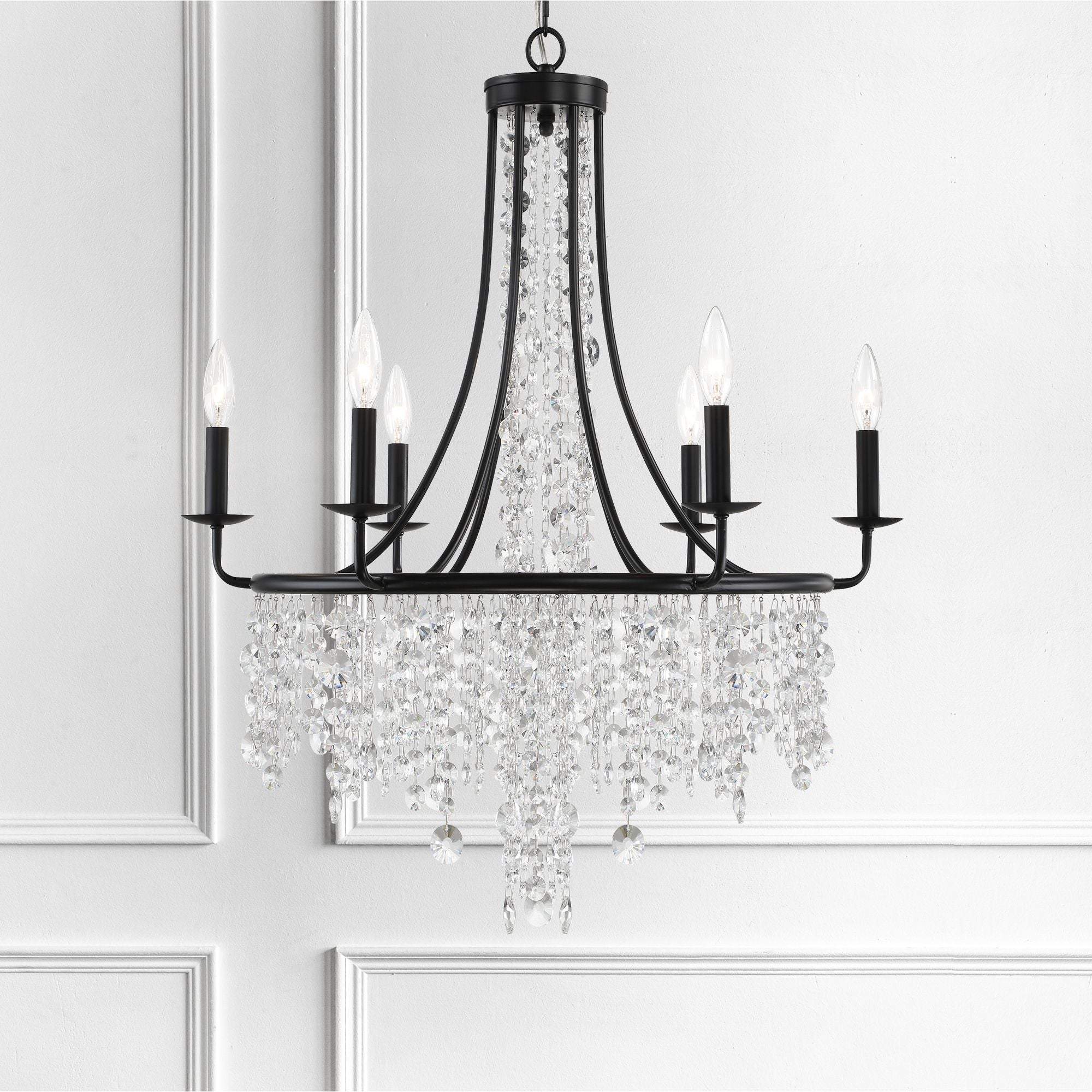 Gabrielle 28'' Matte Black Chandelier Black 28"W x 30"H x 28"D