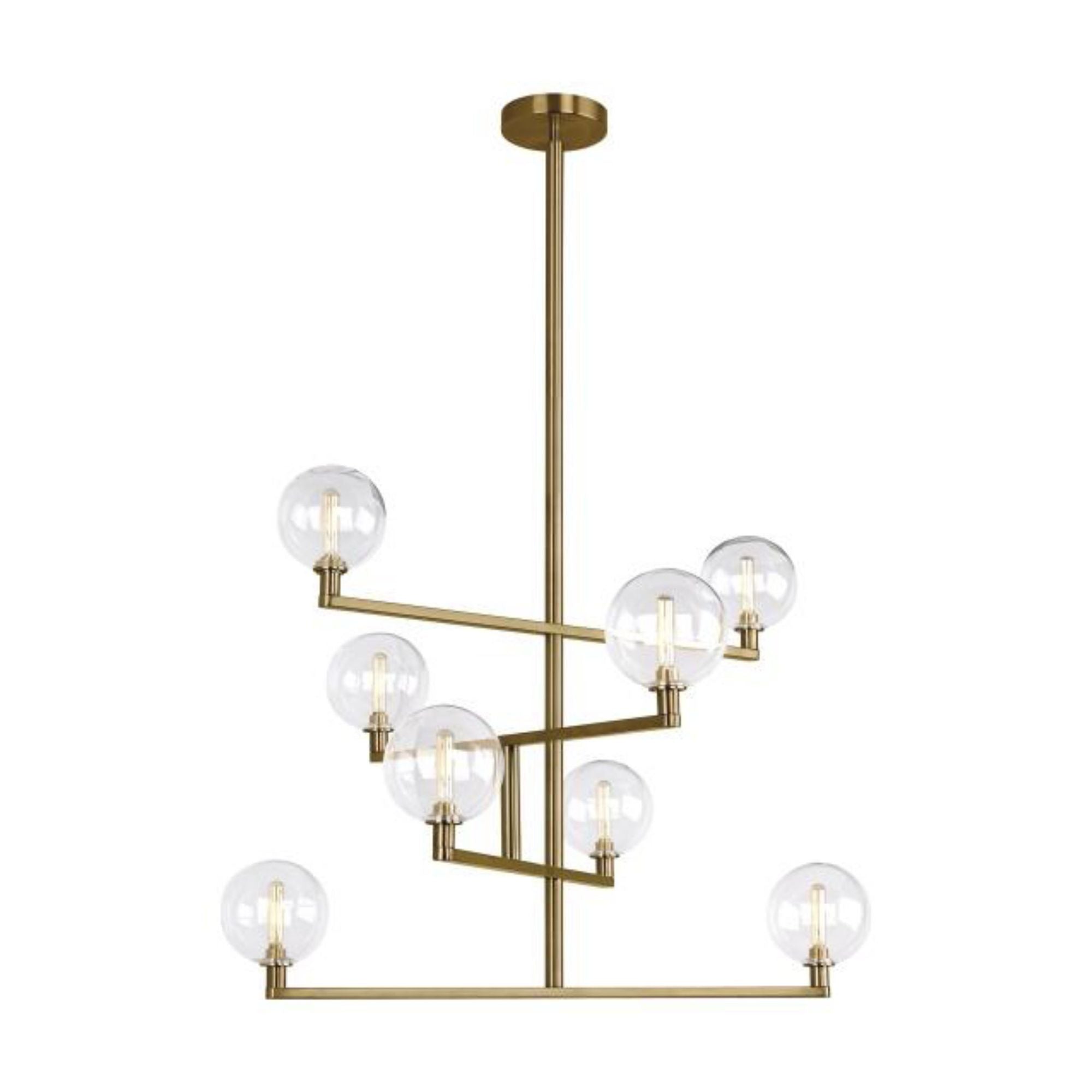 Gambit Chandelier Chandeliers 8-Light Aged Brass by Sean Lavin