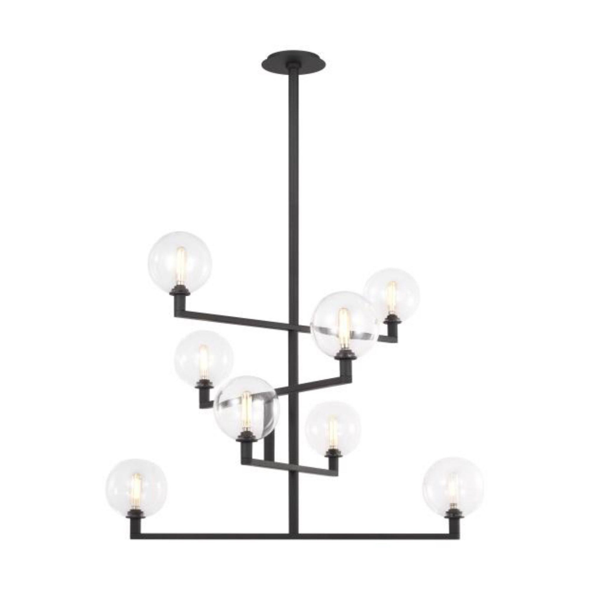 Gambit Chandelier 8-Light Nightshade Black by Sean Lavin