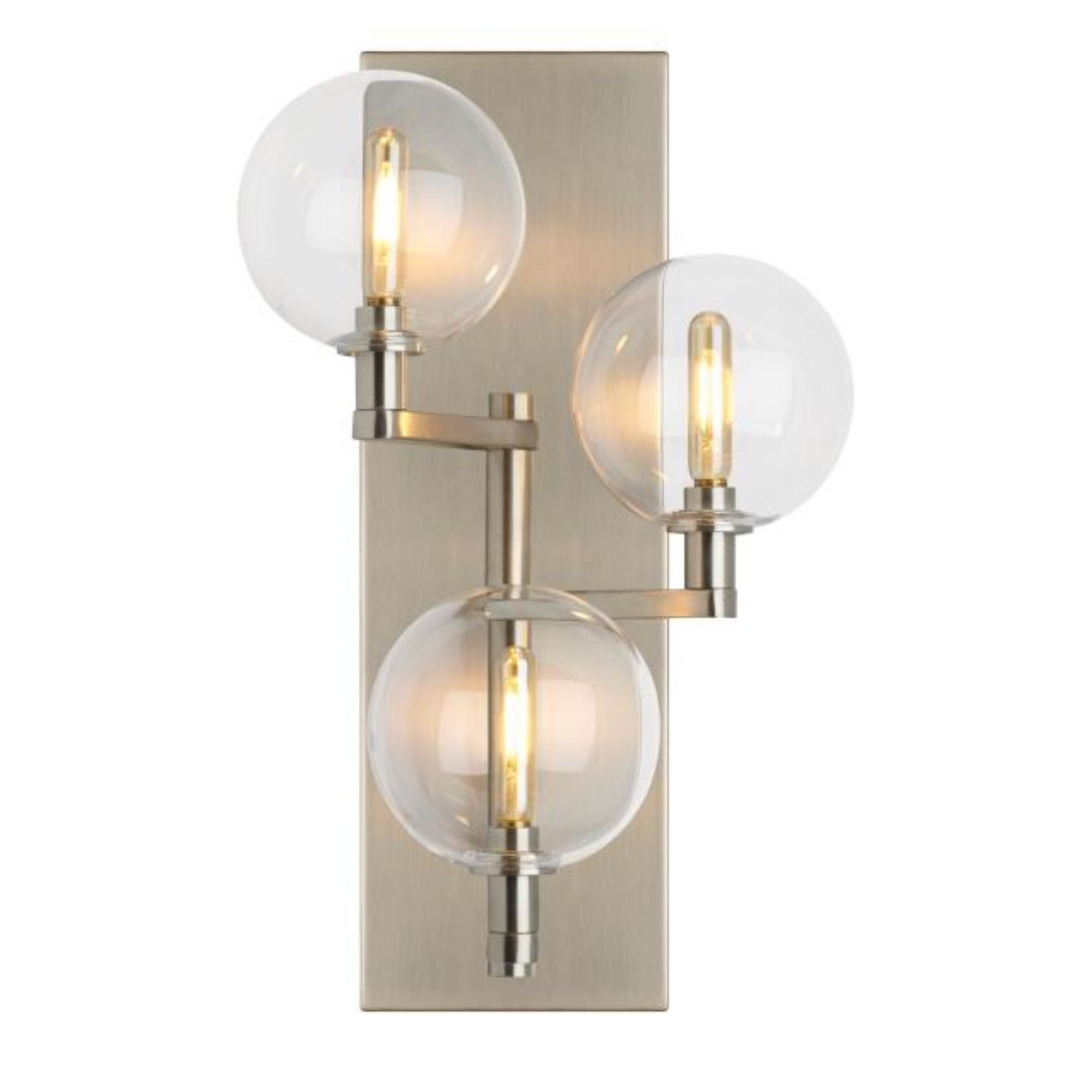 Gambit Triple Wall Wall Collection 3-Light Satin Nickel by Sean Lavin