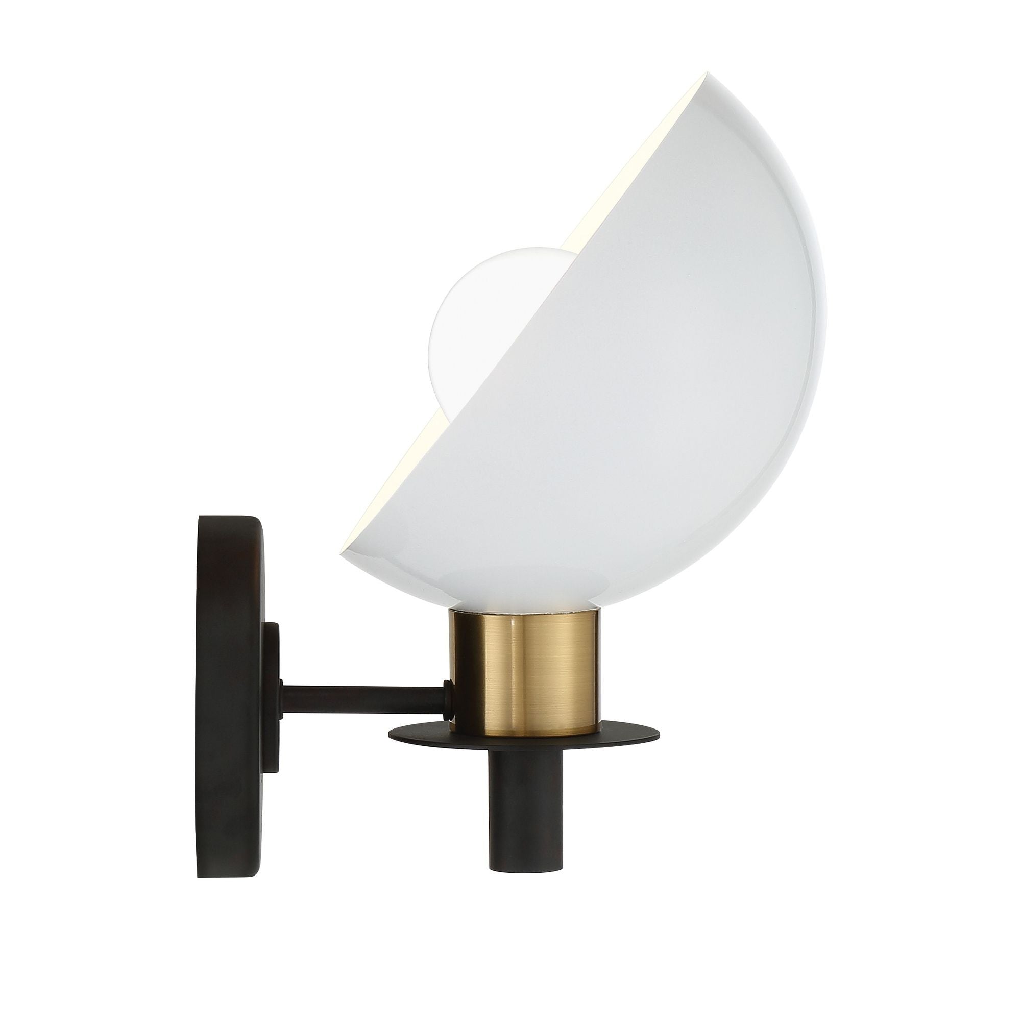 Gigi 8'' Black + Aged Brass Sconce White 8"W x 10.5"H x 8.5"D