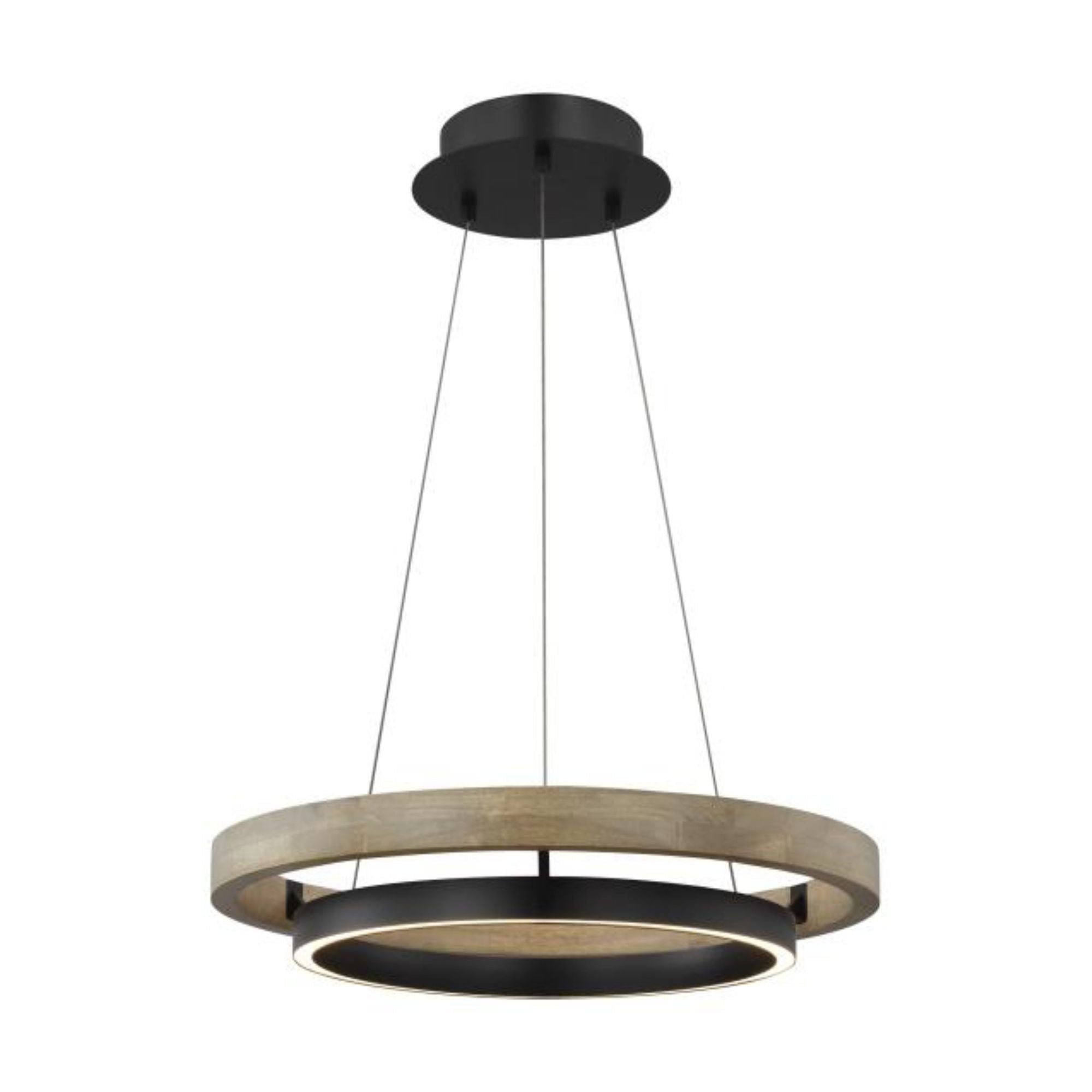 Grace 24 Chandelier Wall Collection 1-Light LED 3000K MATTE BLACK/WEATHERED OAK WOOD by Sean Lavin