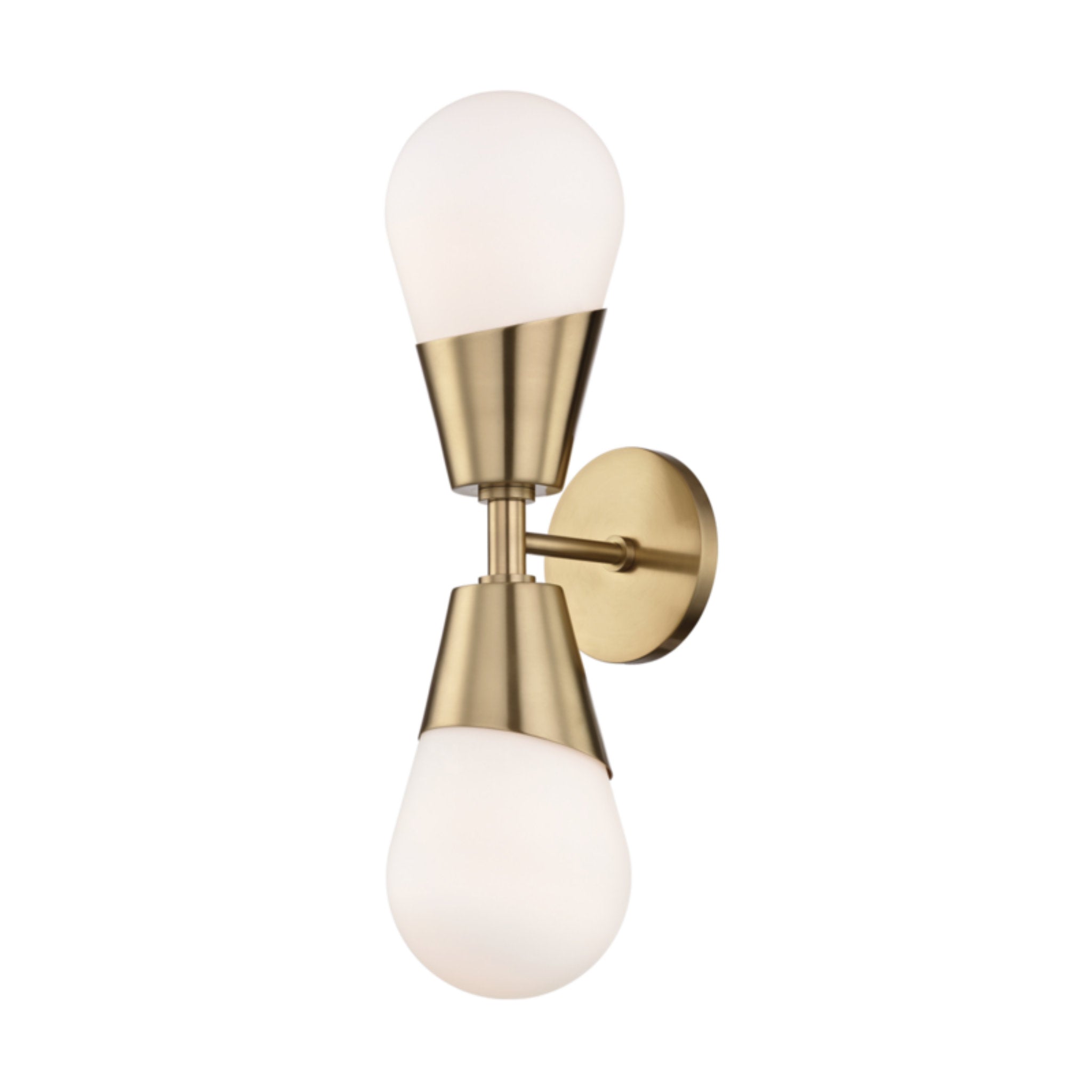 Cora 2-Light Wall Sconce in Aged Brass