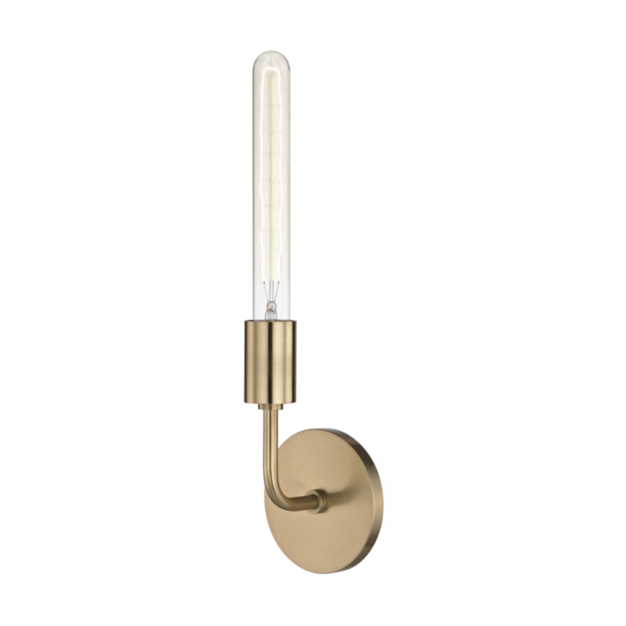Ava 1-Light Wall Sconce in  Aged Brass 4.75L x 4.75W x 16.75H