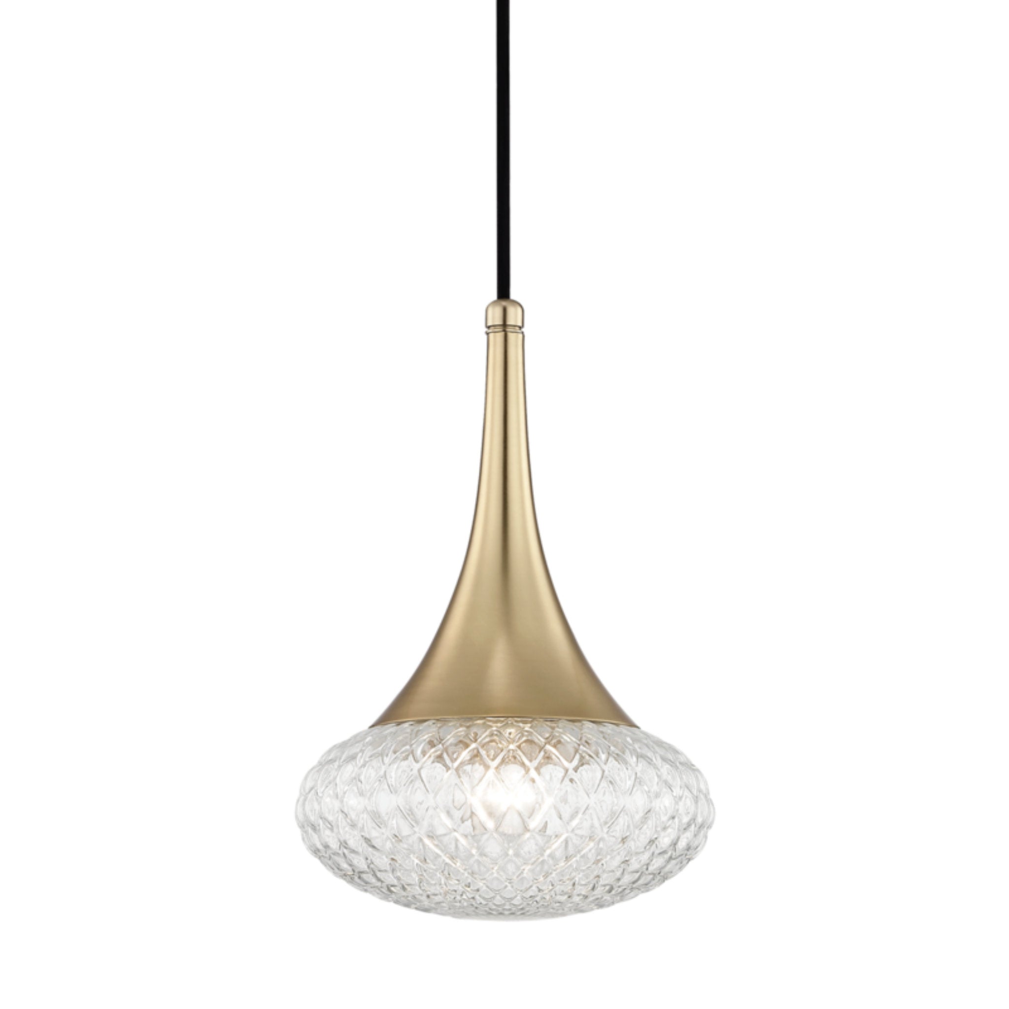 Bella 1-Light Pendant in  Aged Brass 8.5L x 8.5W x 12.75H