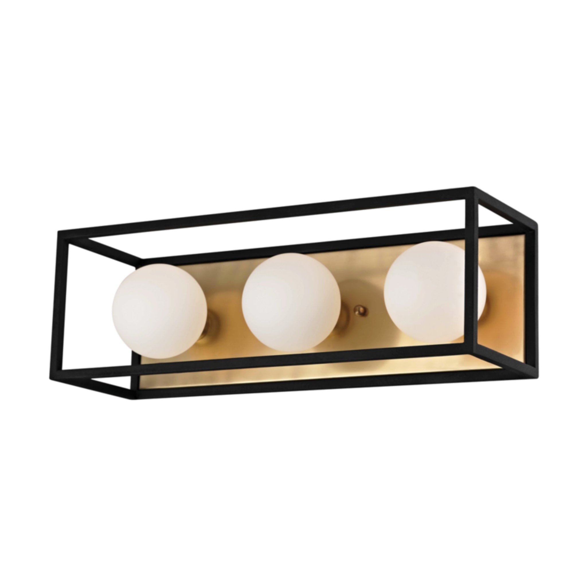 Aira 3-Light Bath and Vanity in Aged Brass/Black