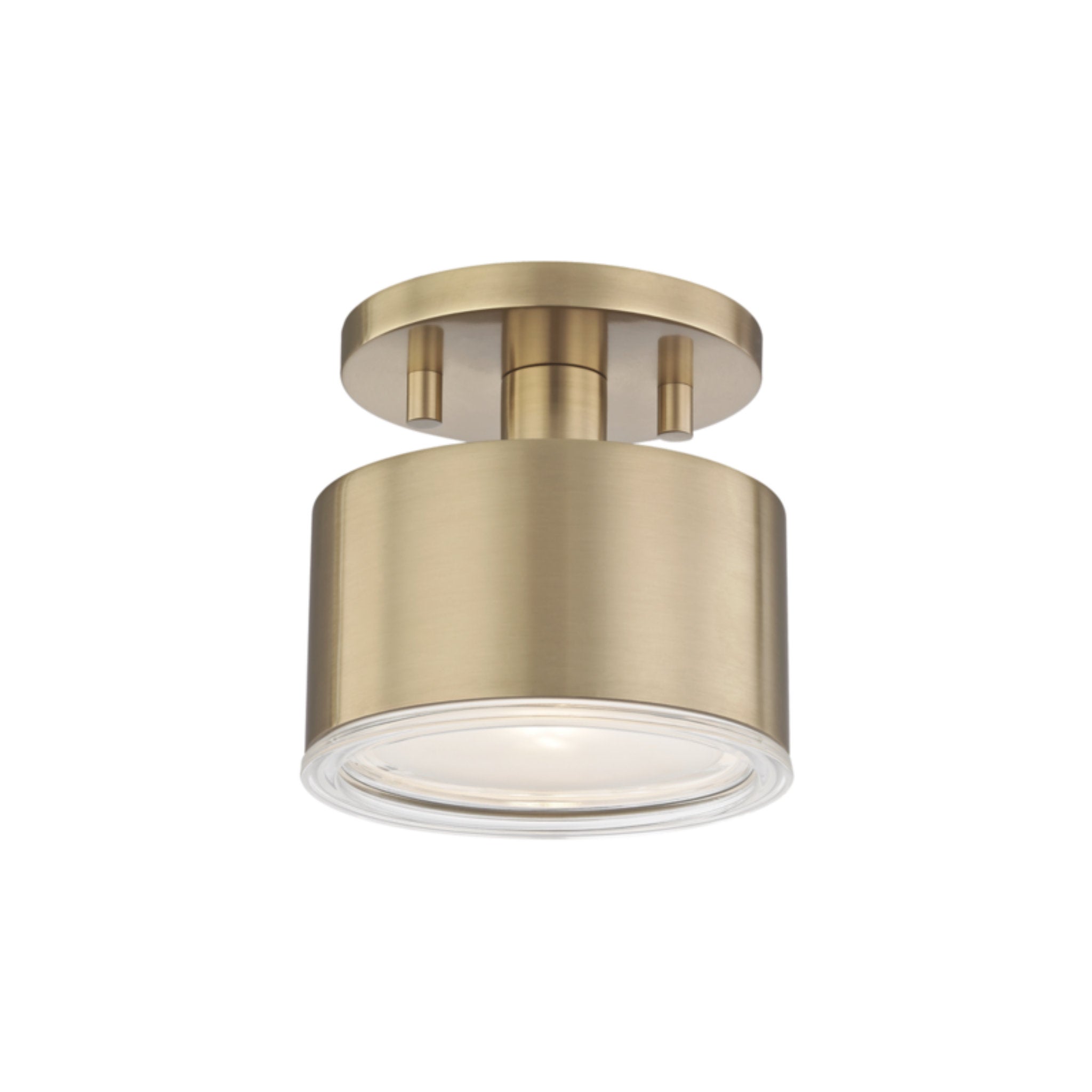 Nora 1-Light Semi Flush in  Aged Brass 5.25L x 5.25W x 5.25H