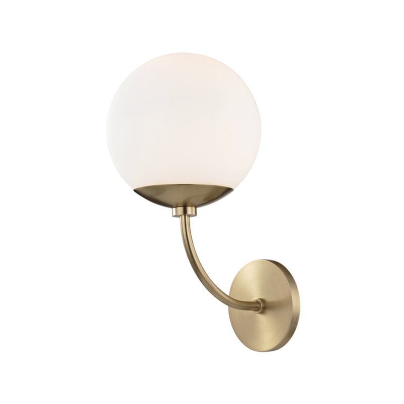 Carrie 1 Light Wall Sconce in Aged Brass
