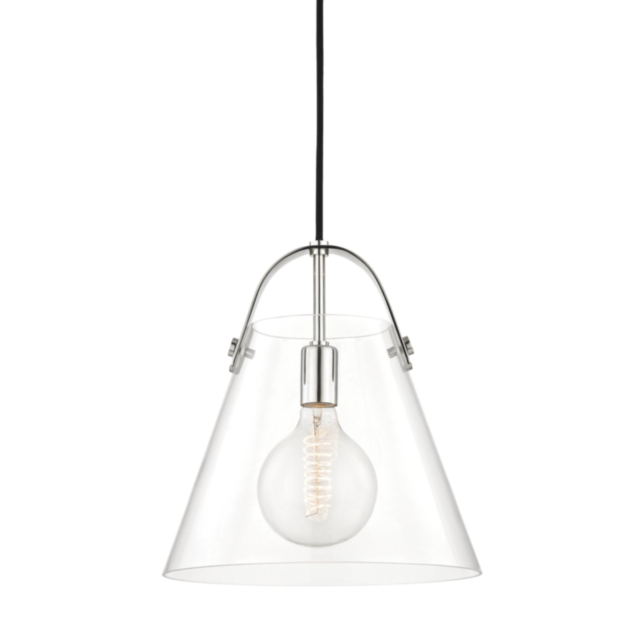 Karin 1-Light Pendant in  Polished Nickel 12.75L x 12.75W x 13.75H