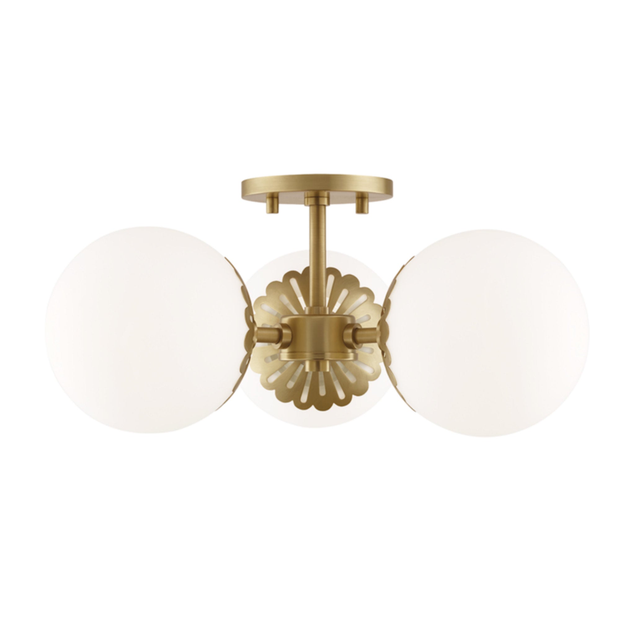 Paige 3-Light Semi Flush in  Aged Brass 16.25L x 16.25W x 7.75H