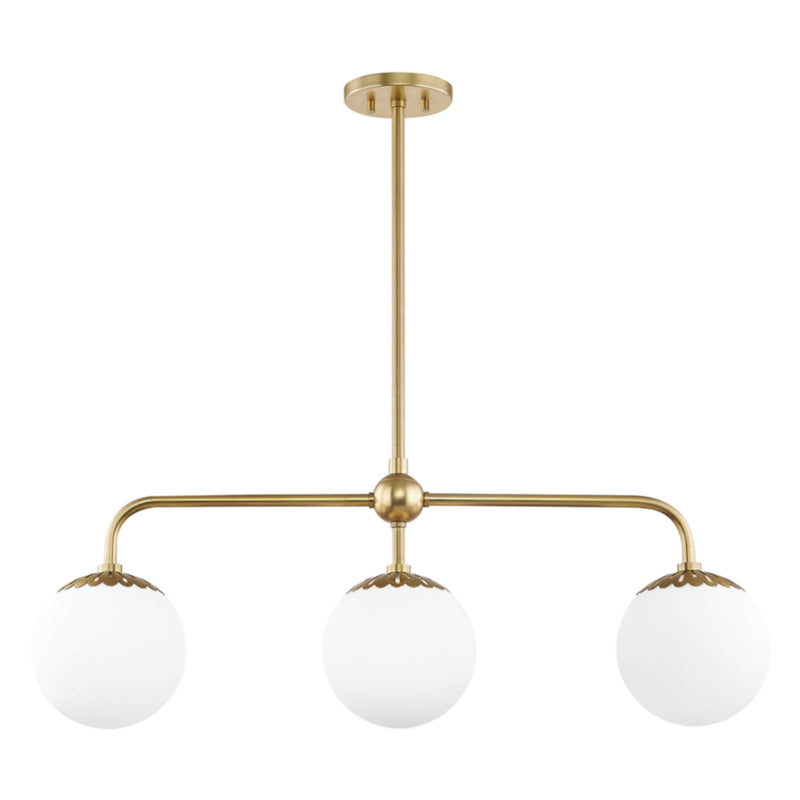 Paige 3 Light Linear in Aged Brass