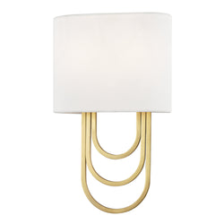 Farah 2 Light Wall Sconce in Aged Brass