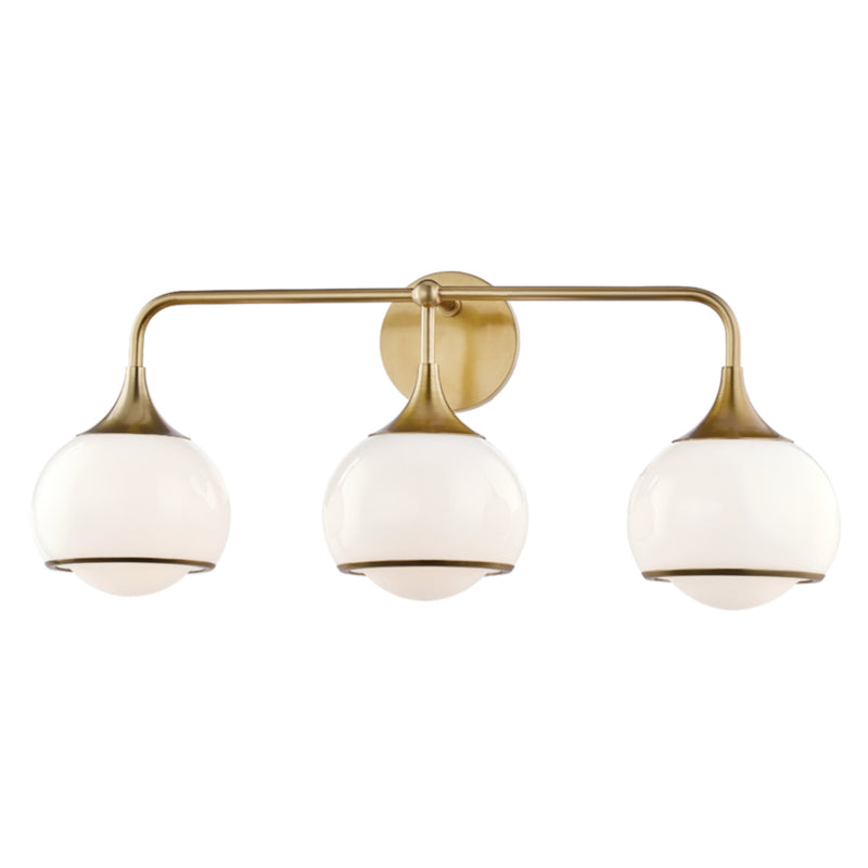Reese 3 Light Bath and Vanity in Aged Brass