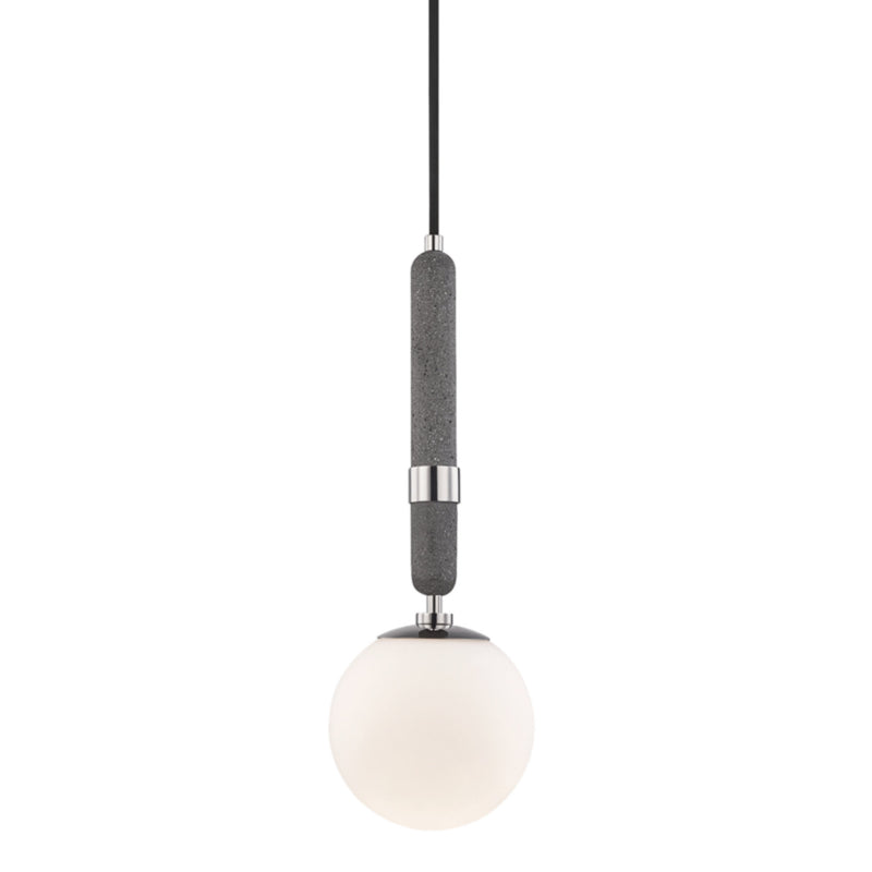 Brielle 1 Light Pendant in Polished Nickel