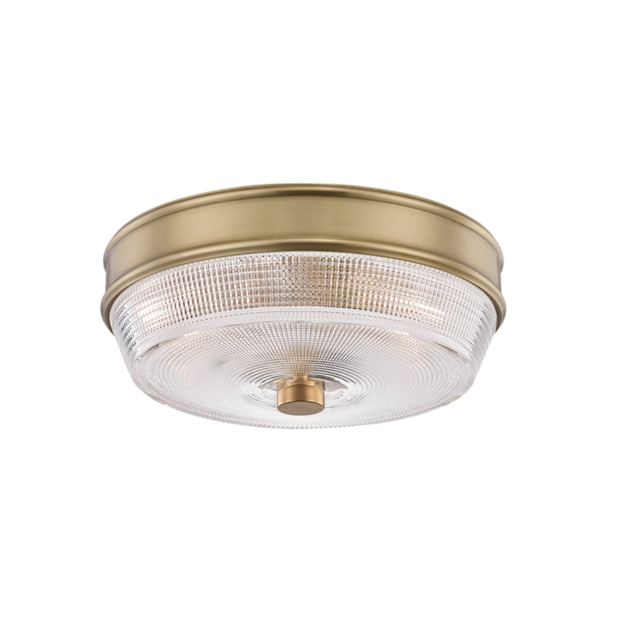Lacey 2-Light Flush Mount in Aged Brass