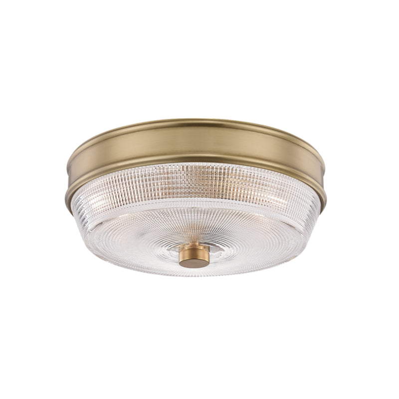 Lacey 2 Light Flush Mount in Aged Brass