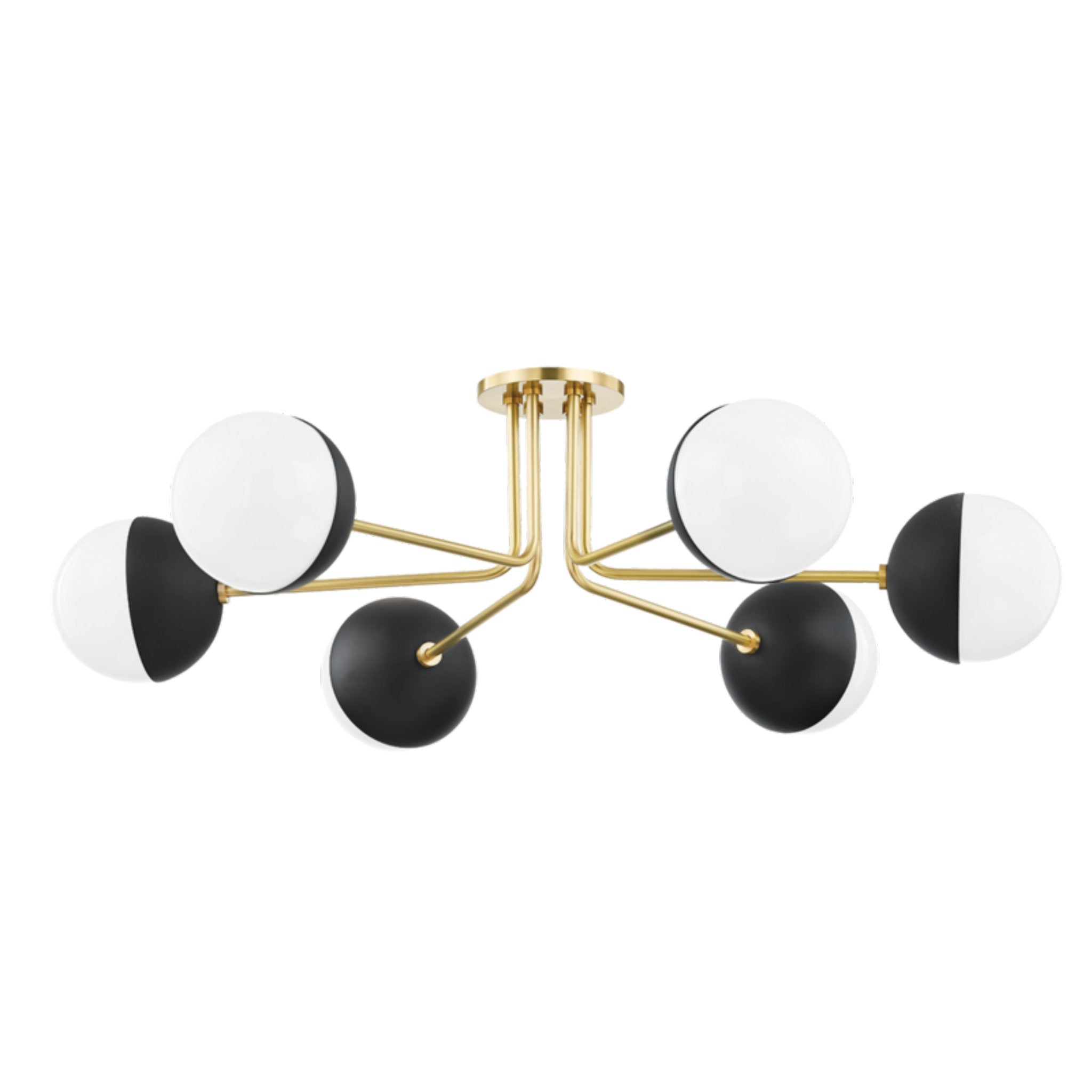 Renee 6-Light Semi Flush in  Aged Brass/Black 6.5L x 28W x 15.5H