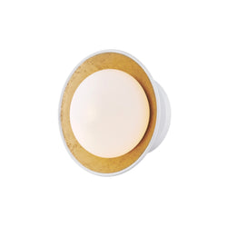 Cadence 1 Light Semi Flush in White Lustro/Gold Leaf Combo