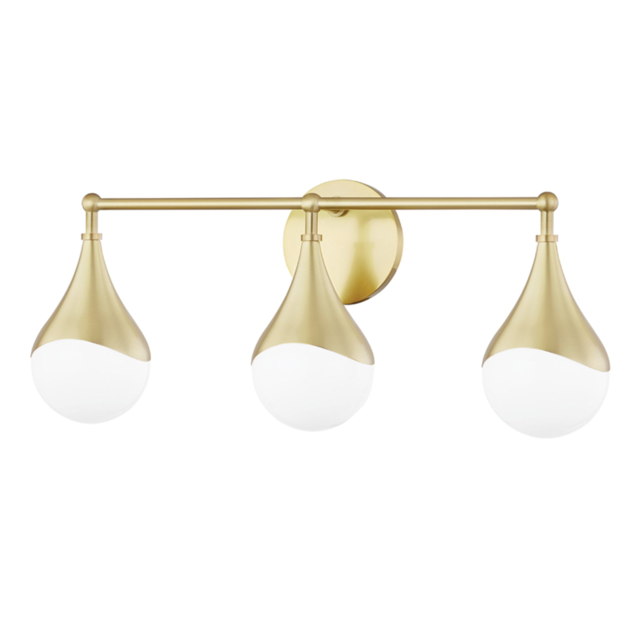 Ariana 3-Light Bath and Vanity in  Aged Brass 7L x 22.5W x 9.5H