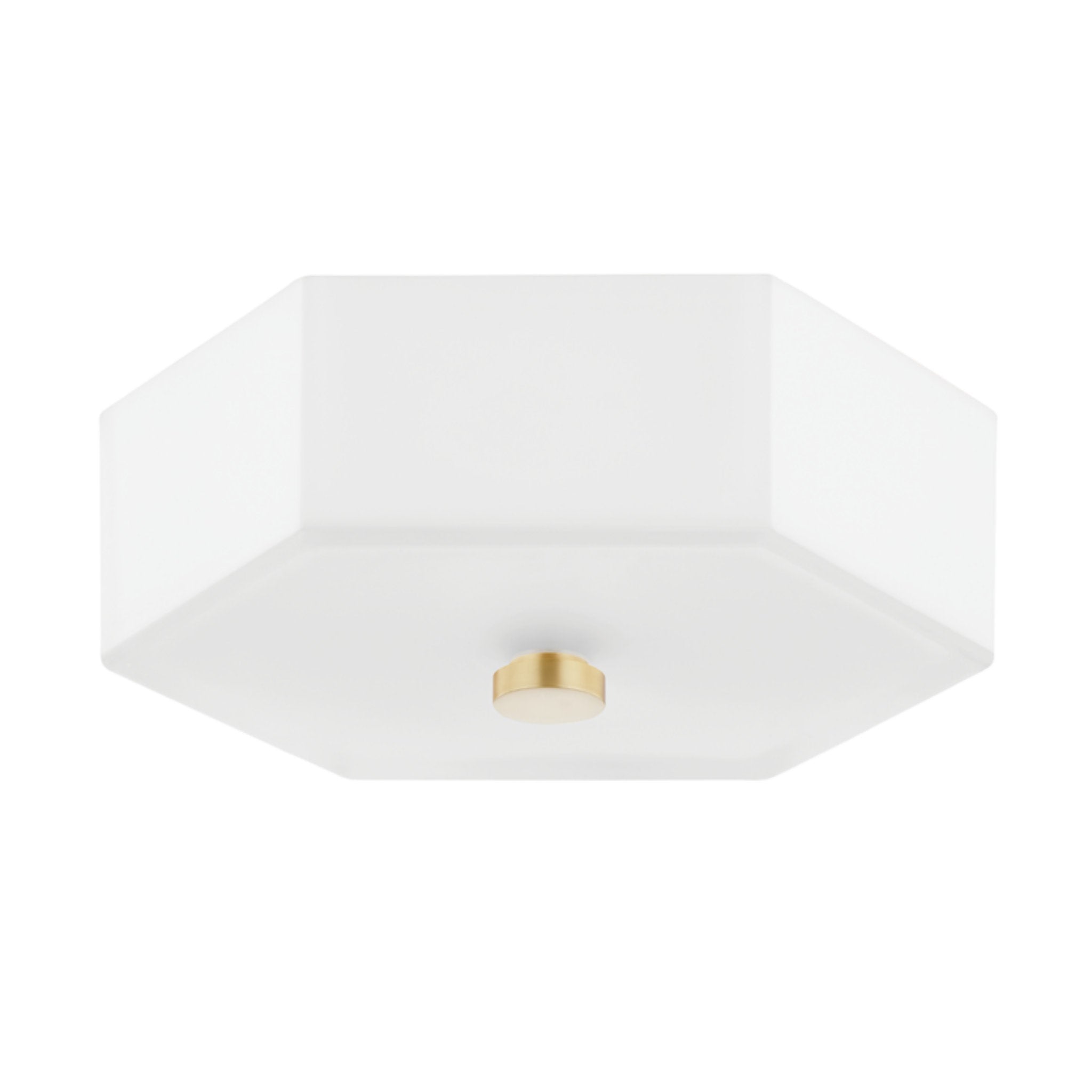 Lizzie 2-Light Flush Mount in Aged Brass/Polished Nickel Combo